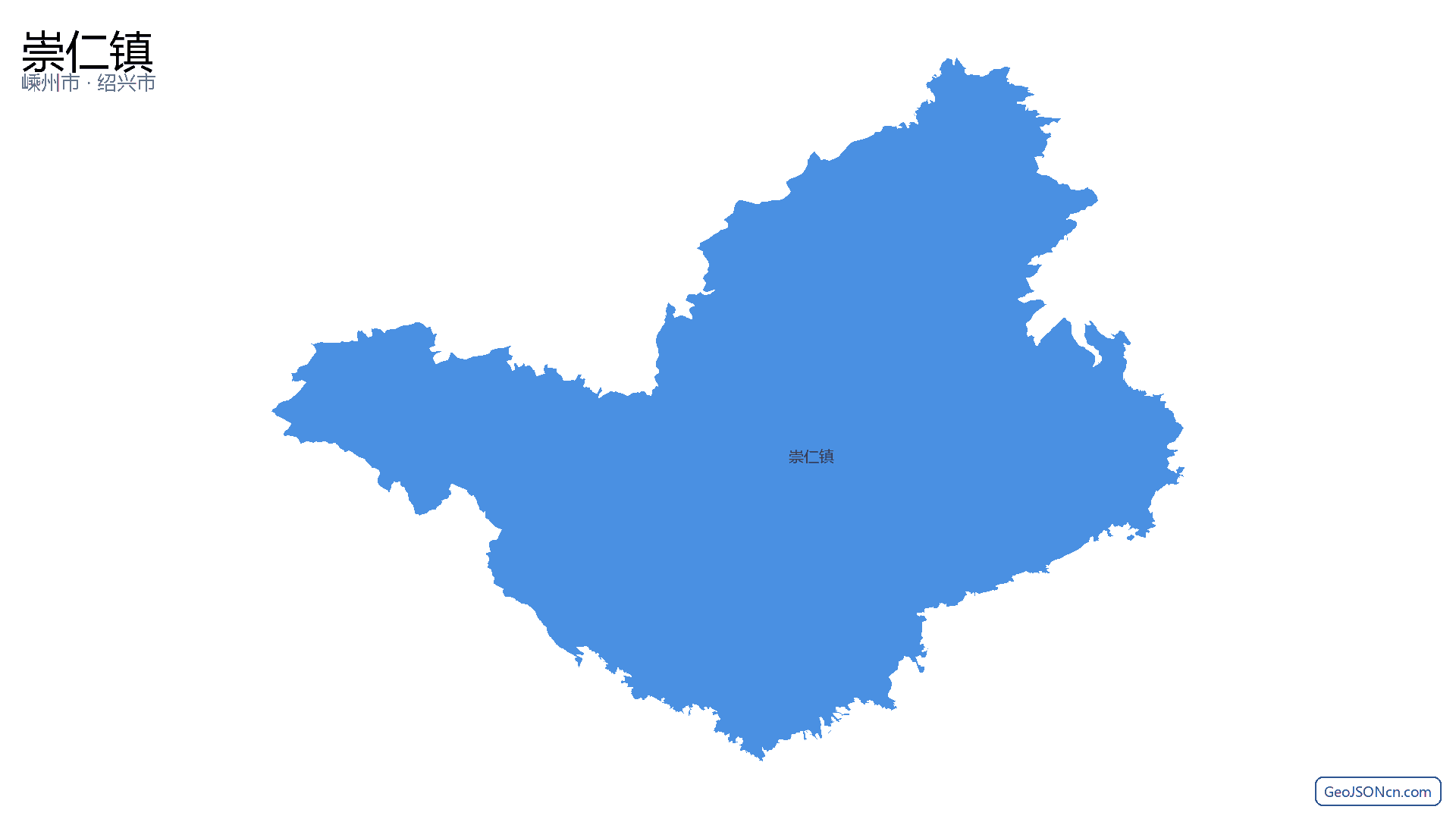 崇仁镇行政区划边界地图（嵊州市·绍兴市）,提供GeoJSON、SHP矢量边界数据下载及高清地图大图(PNG/JPG) - GeoJSONcn.com