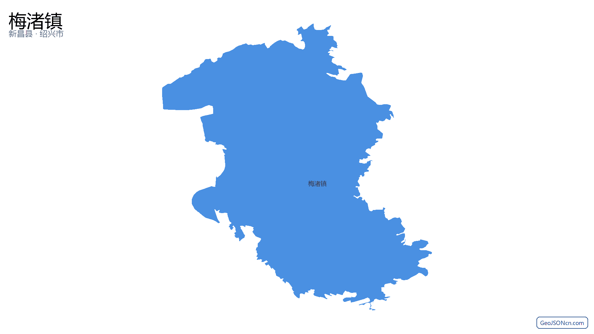 梅渚镇行政区划边界地图（新昌县·绍兴市）,提供GeoJSON、SHP矢量边界数据下载及高清地图大图(PNG/JPG) - GeoJSONcn.com