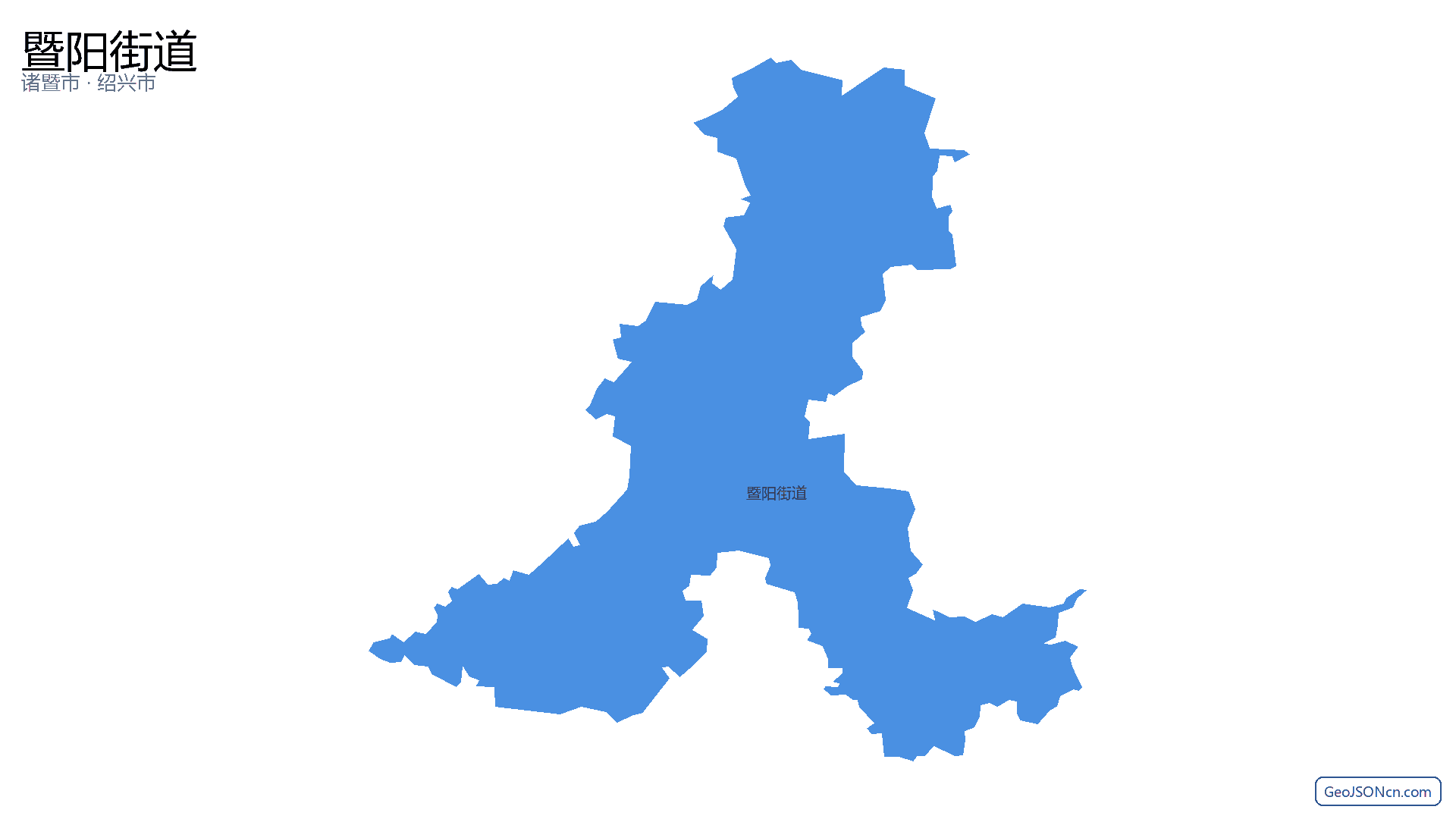 暨阳街道行政区划边界地图（诸暨市·绍兴市）,提供GeoJSON、SHP矢量边界数据下载及高清地图大图(PNG/JPG) - GeoJSONcn.com