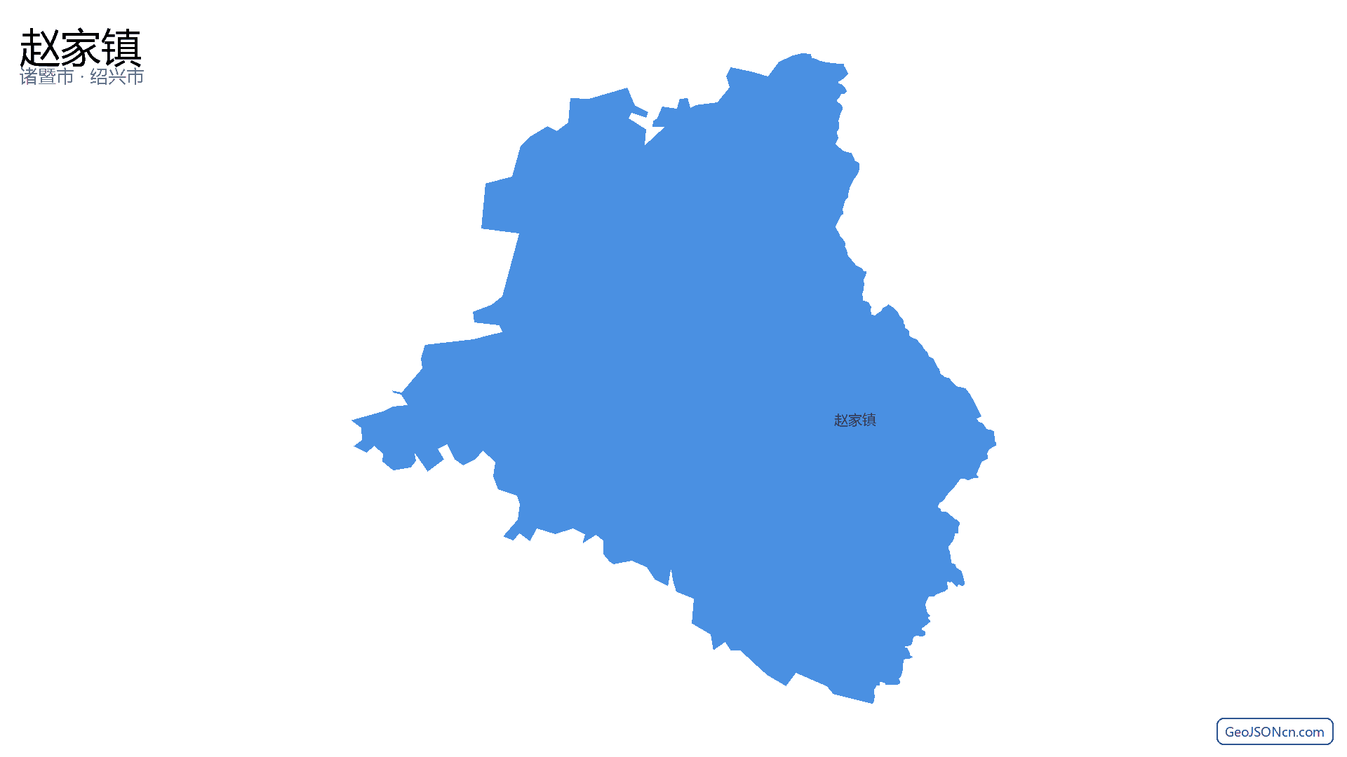 赵家镇行政区划边界地图(诸暨市·绍兴市),提供GeoJSON、SHP矢量边界数据下载及高清地图大图(PNG/JPG) - GeoJSONcn.com