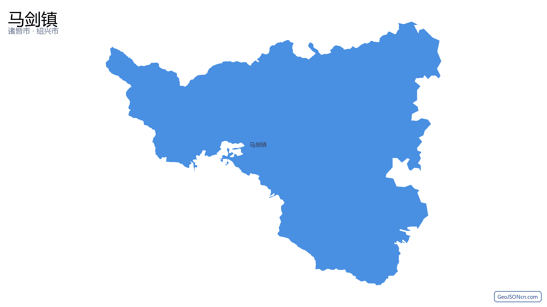 马剑镇行政区划边界地图（诸暨市·绍兴市）,提供GeoJSON、SHP矢量边界数据下载及高清地图大图(PNG/JPG) - GeoJSONcn.com