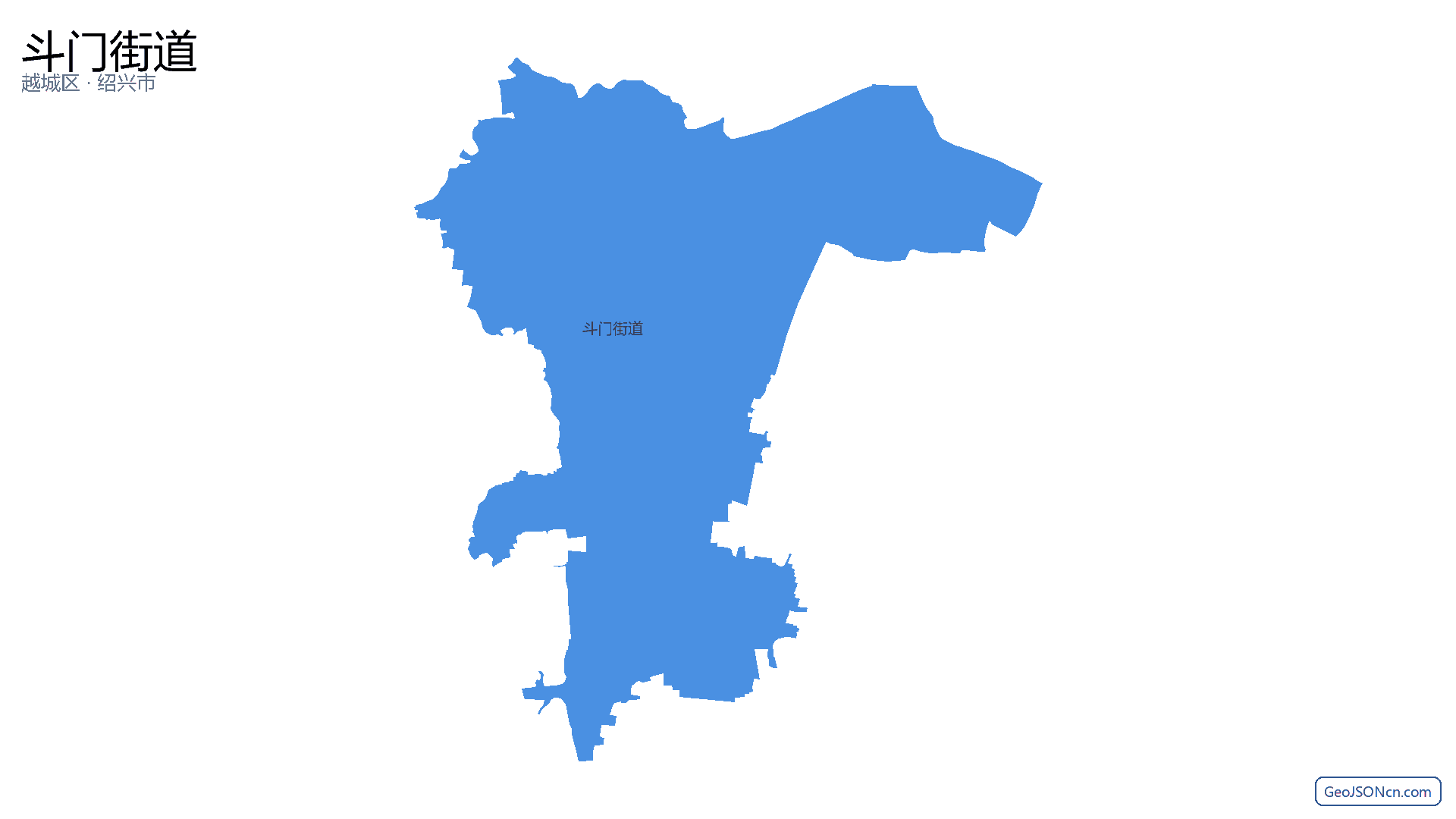 斗门街道行政区划边界地图（越城区·绍兴市）,提供GeoJSON、SHP矢量边界数据下载及高清地图大图(PNG/JPG) - GeoJSONcn.com