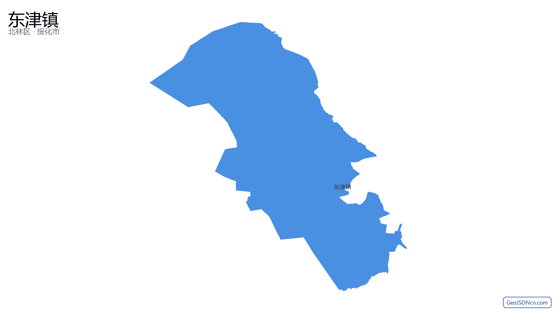 东津镇行政区划边界地图（北林区·绥化市）,提供GeoJSON、SHP矢量边界数据下载及高清地图大图(PNG/JPG) - GeoJSONcn.com