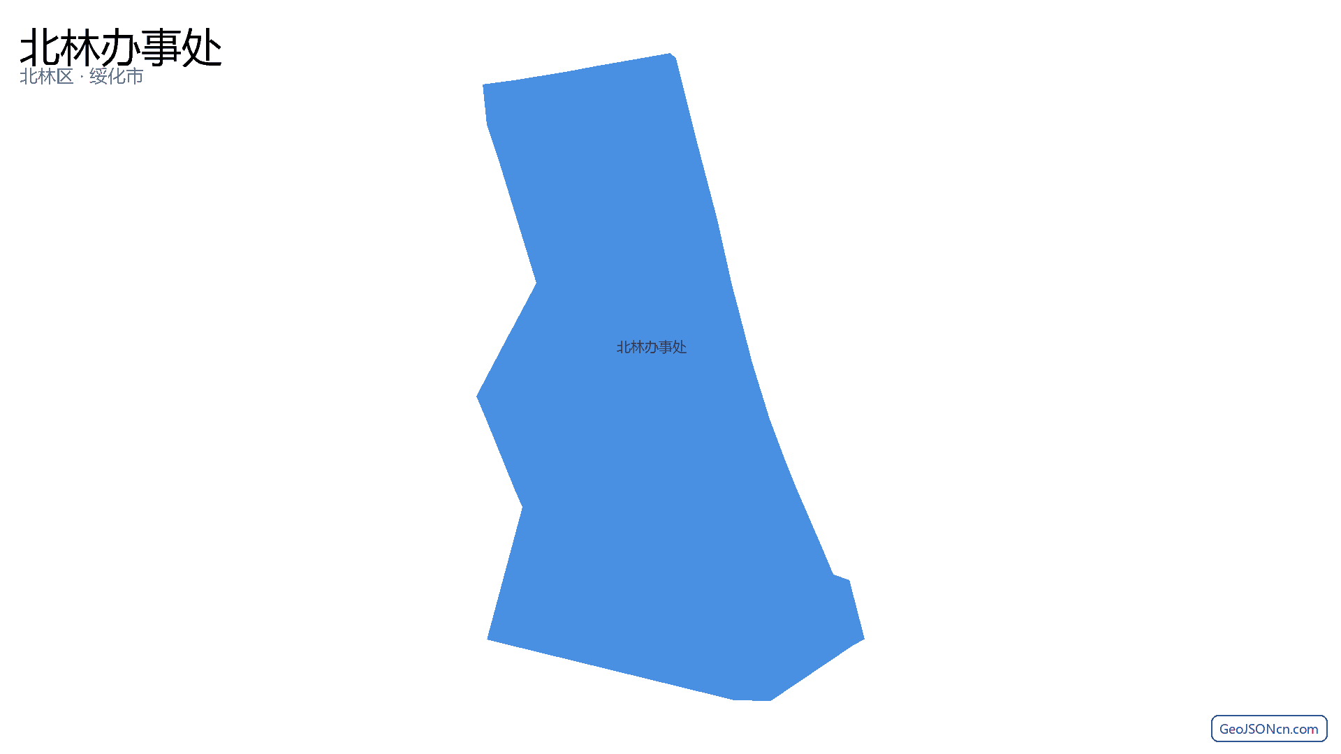 北林办事处行政区划边界地图（北林区·绥化市）,提供GeoJSON、SHP矢量边界数据下载及高清地图大图(PNG/JPG) - GeoJSONcn.com