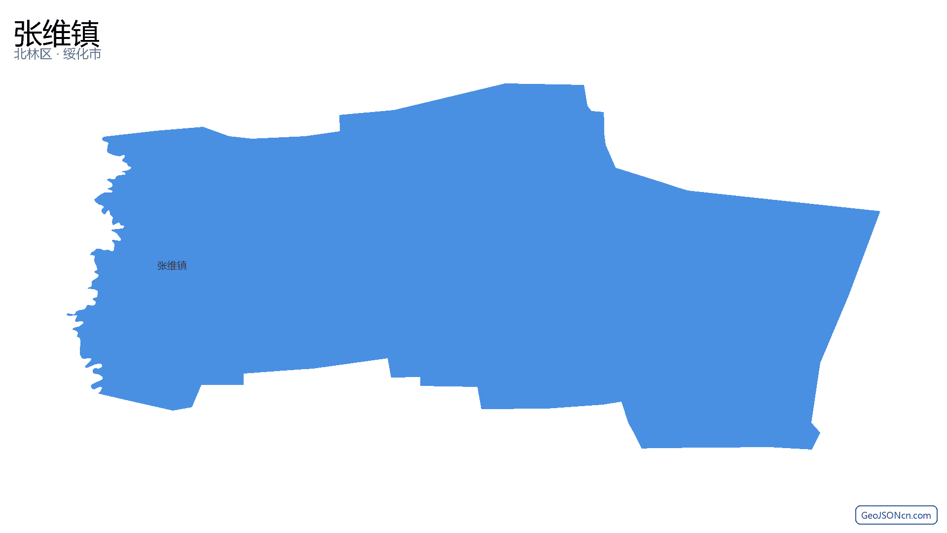 张维镇行政区划边界地图(北林区·绥化市),提供GeoJSON、SHP矢量边界数据下载及高清地图大图(PNG/JPG) - GeoJSONcn.com