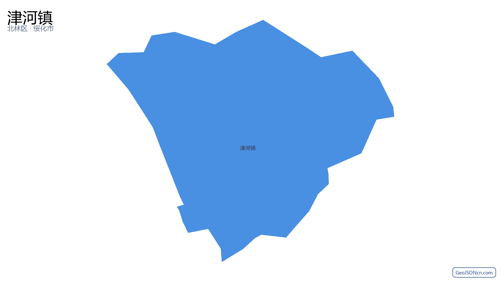 津河镇行政区划边界地图(北林区·绥化市),提供GeoJSON、SHP矢量边界数据下载及高清地图大图(PNG/JPG) - GeoJSONcn.com