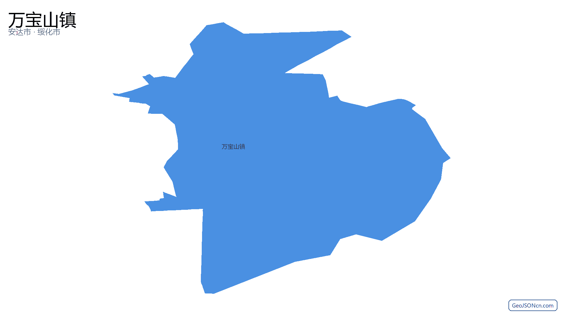 万宝山镇行政区划边界地图(安达市·绥化市),提供GeoJSON、SHP矢量边界数据下载及高清地图大图(PNG/JPG) - GeoJSONcn.com
