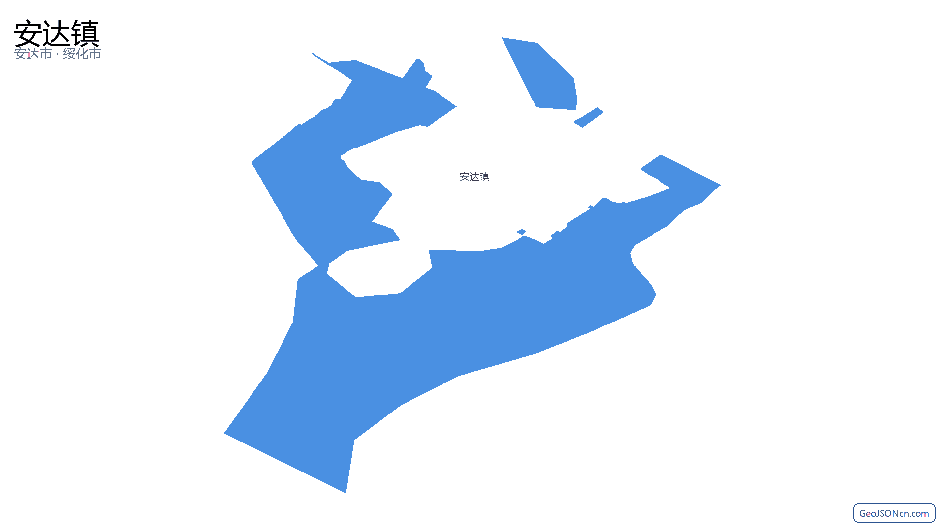 安达镇行政区划边界地图(安达市·绥化市),提供GeoJSON、SHP矢量边界数据下载及高清地图大图(PNG/JPG) - GeoJSONcn.com