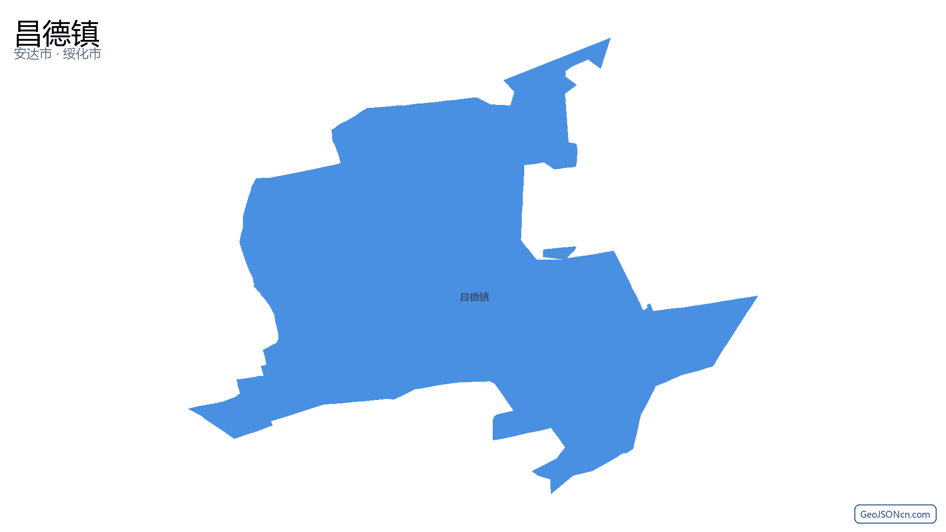 昌德镇行政区划边界地图（安达市·绥化市）,提供GeoJSON、SHP矢量边界数据下载及高清地图大图(PNG/JPG) - GeoJSONcn.com