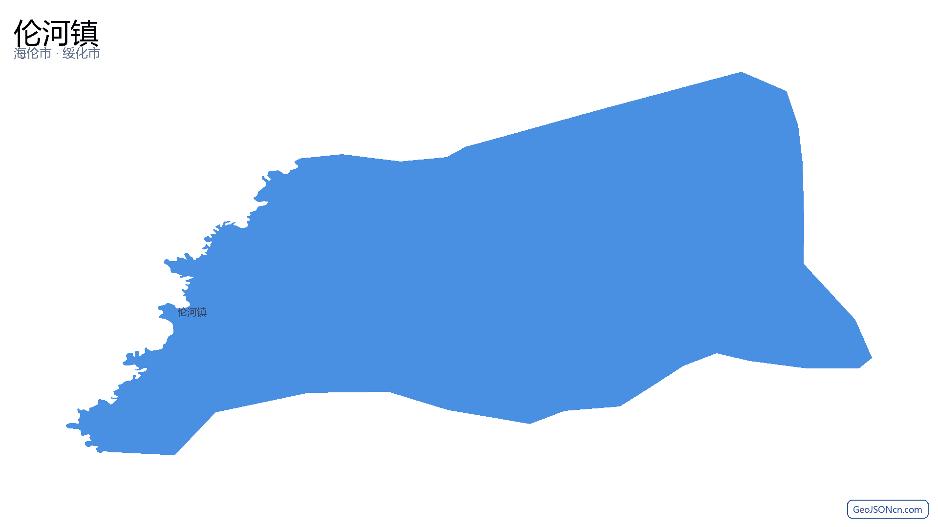 伦河镇行政区划边界地图(海伦市·绥化市),提供GeoJSON、SHP矢量边界数据下载及高清地图大图(PNG/JPG) - GeoJSONcn.com