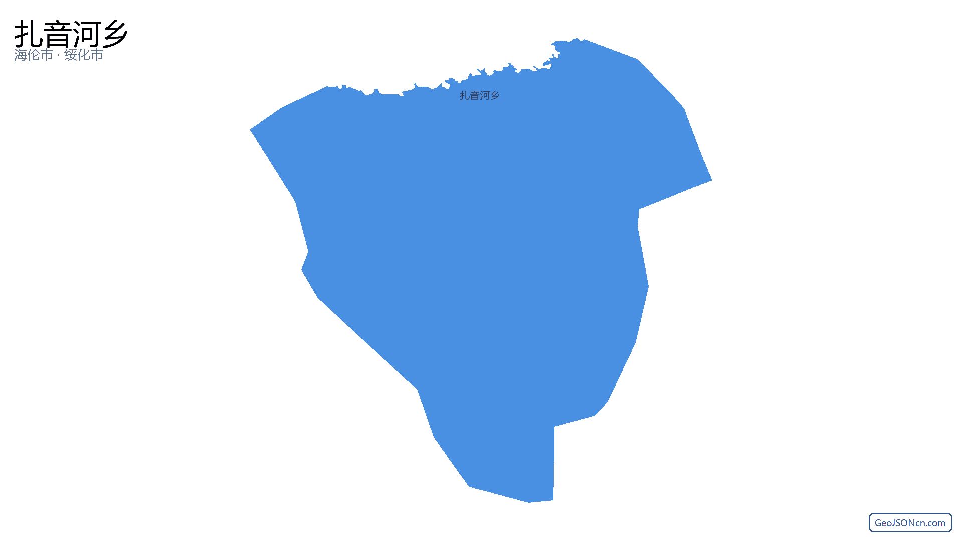 扎音河乡行政区划边界地图（海伦市·绥化市）,提供GeoJSON、SHP矢量边界数据下载及高清地图大图(PNG/JPG) - GeoJSONcn.com