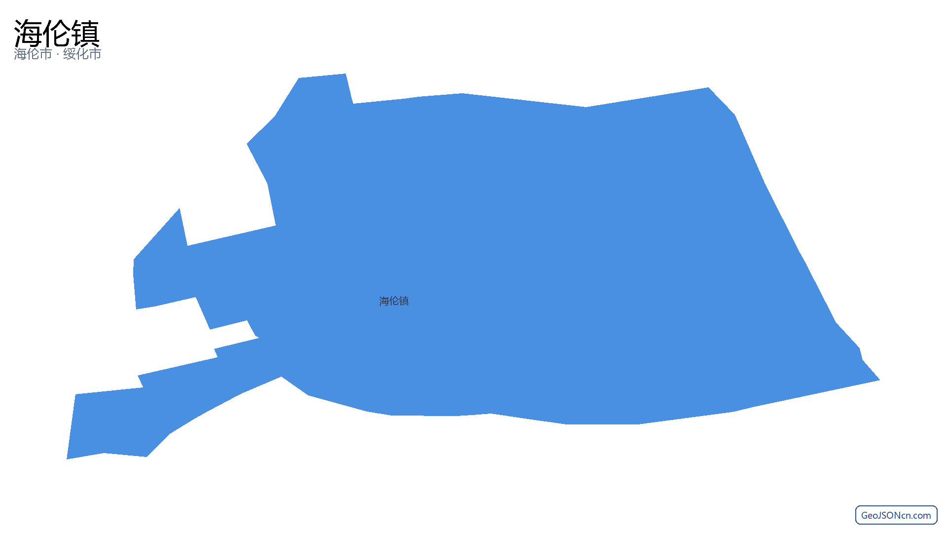 海伦镇行政区划边界地图（海伦市·绥化市）,提供GeoJSON、SHP矢量边界数据下载及高清地图大图(PNG/JPG) - GeoJSONcn.com