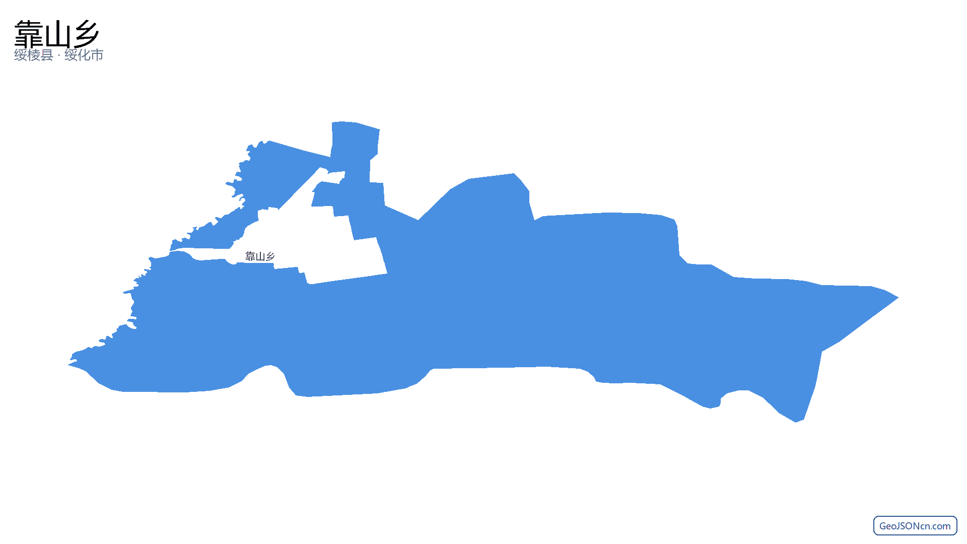 靠山乡行政区划边界地图（绥棱县·绥化市）,提供GeoJSON、SHP矢量边界数据下载及高清地图大图(PNG/JPG) - GeoJSONcn.com