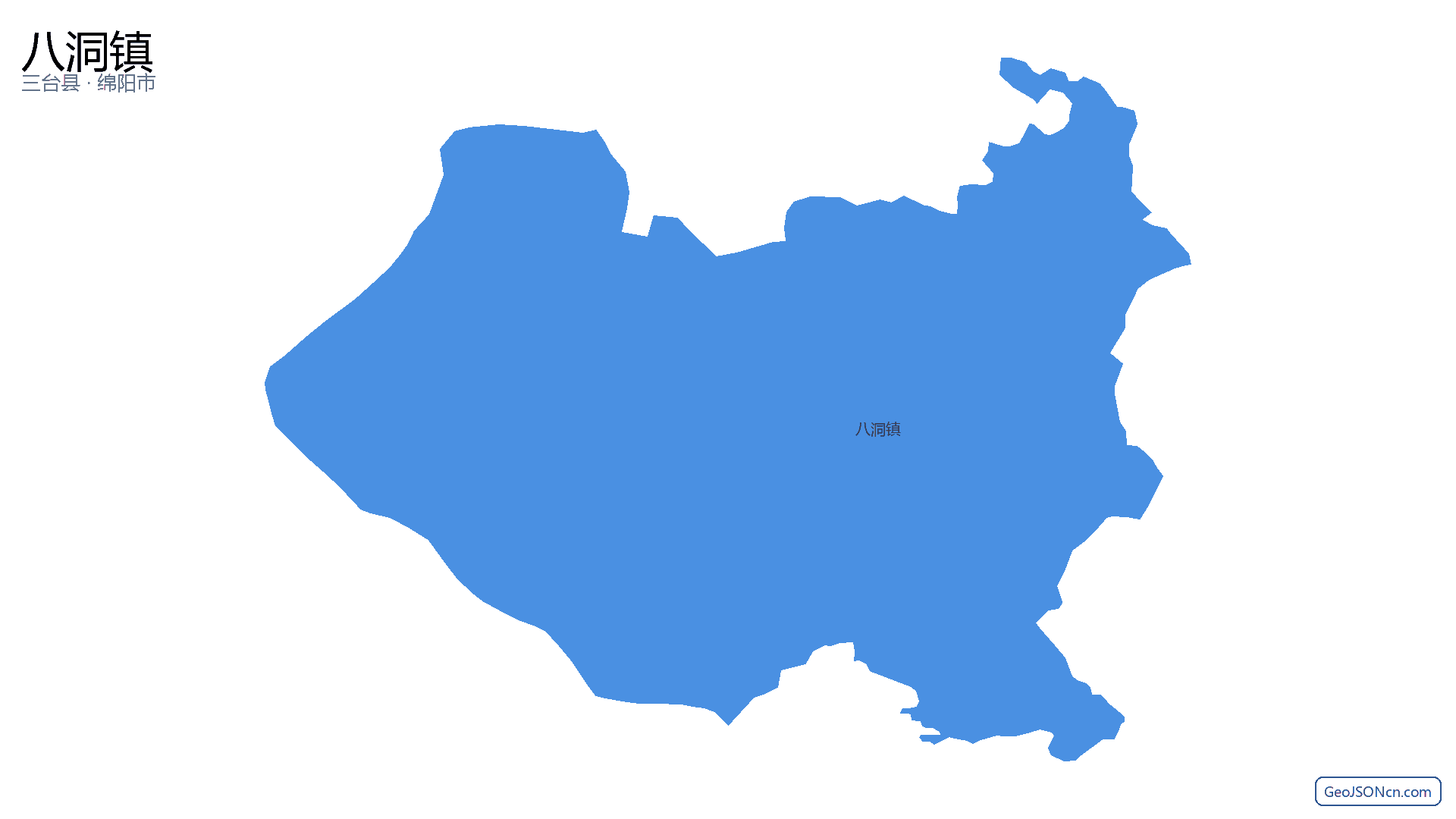 八洞镇行政区划边界地图（三台县·绵阳市）,提供GeoJSON、SHP矢量边界数据下载及高清地图大图(PNG/JPG) - GeoJSONcn.com