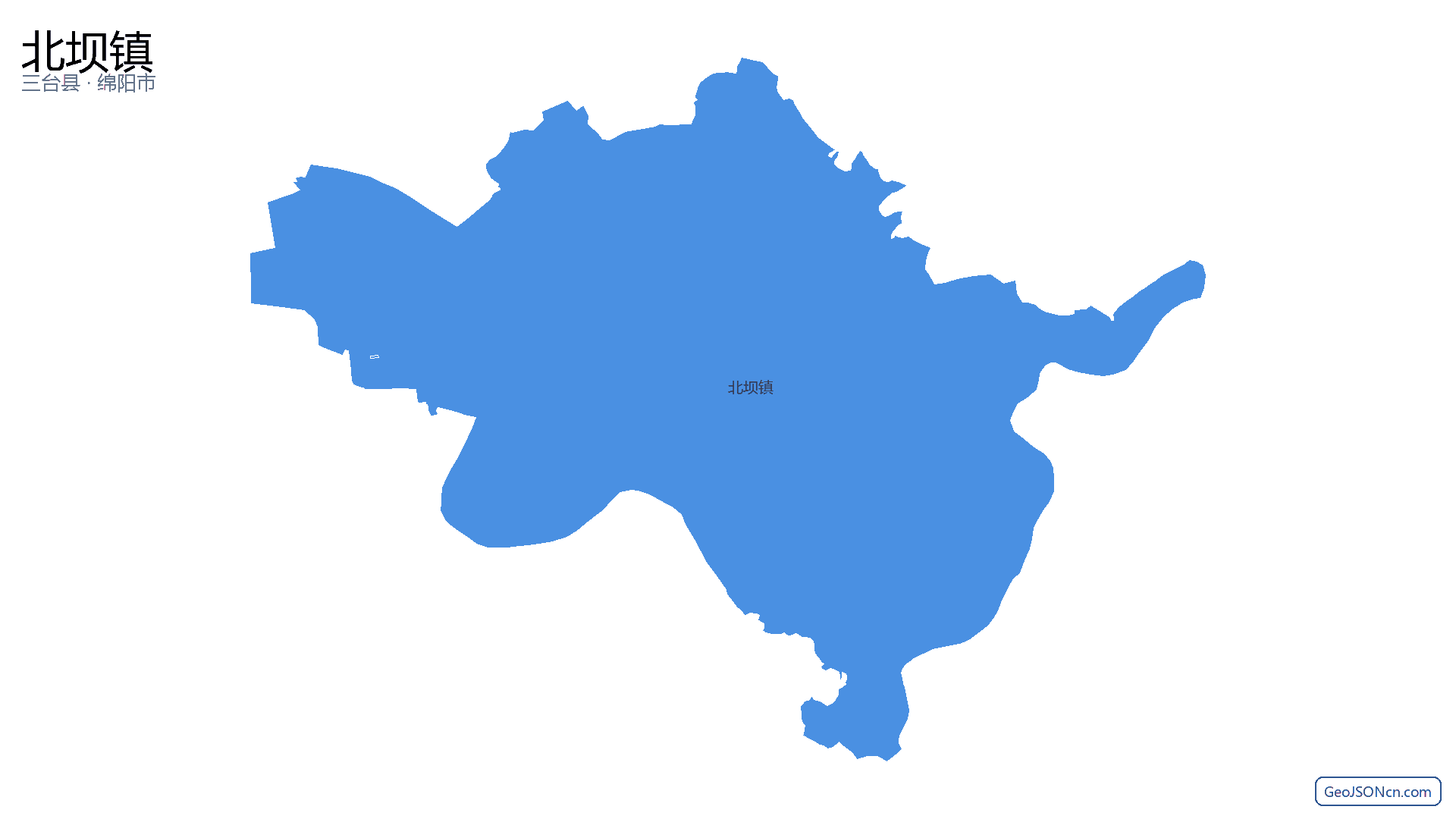 北坝镇行政区划边界地图（三台县·绵阳市）,提供GeoJSON、SHP矢量边界数据下载及高清地图大图(PNG/JPG) - GeoJSONcn.com