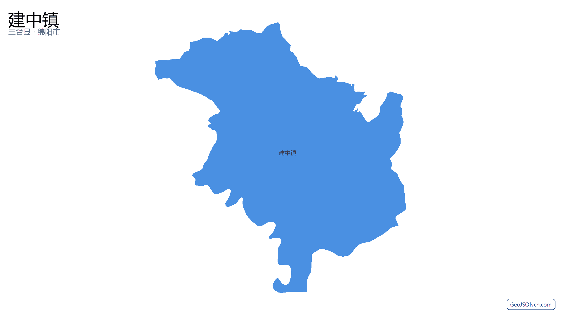 建中镇行政区划边界地图(三台县·绵阳市),提供GeoJSON、SHP矢量边界数据下载及高清地图大图(PNG/JPG) - GeoJSONcn.com