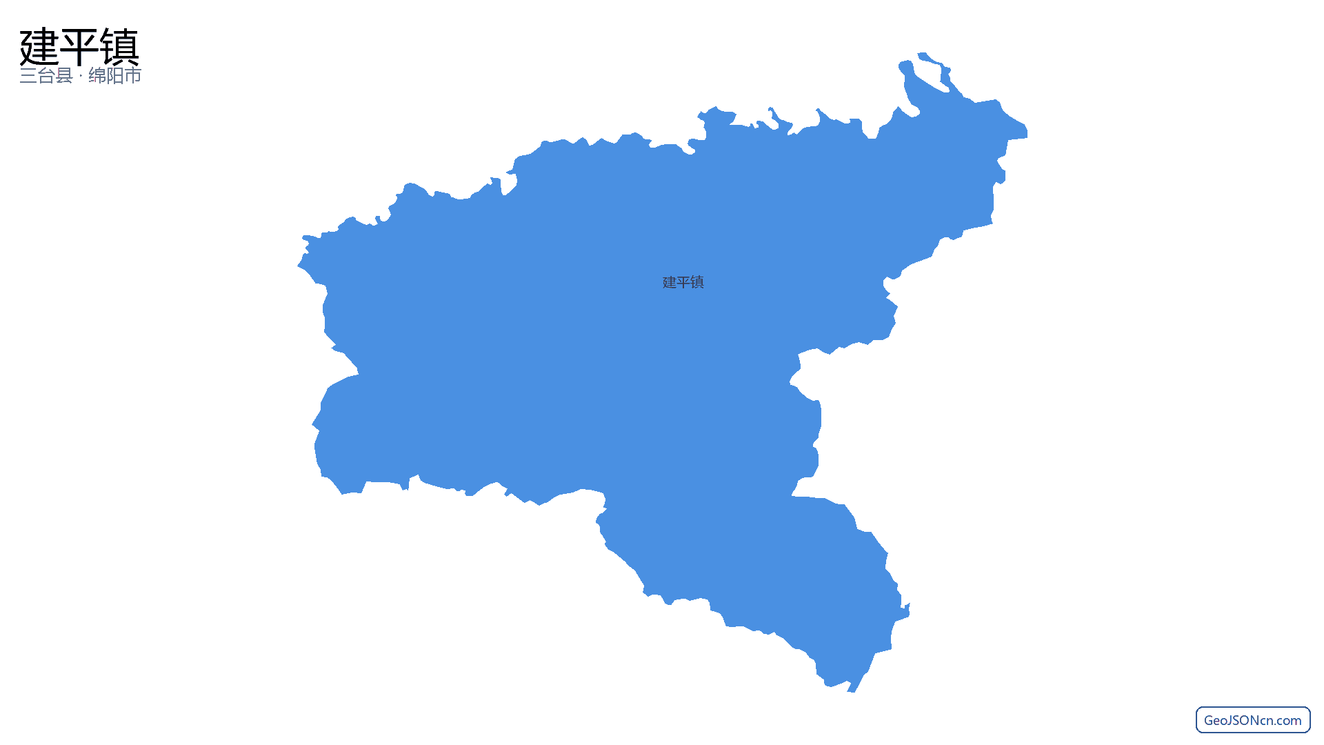 建平镇行政区划边界地图（三台县·绵阳市）,提供GeoJSON、SHP矢量边界数据下载及高清地图大图(PNG/JPG) - GeoJSONcn.com