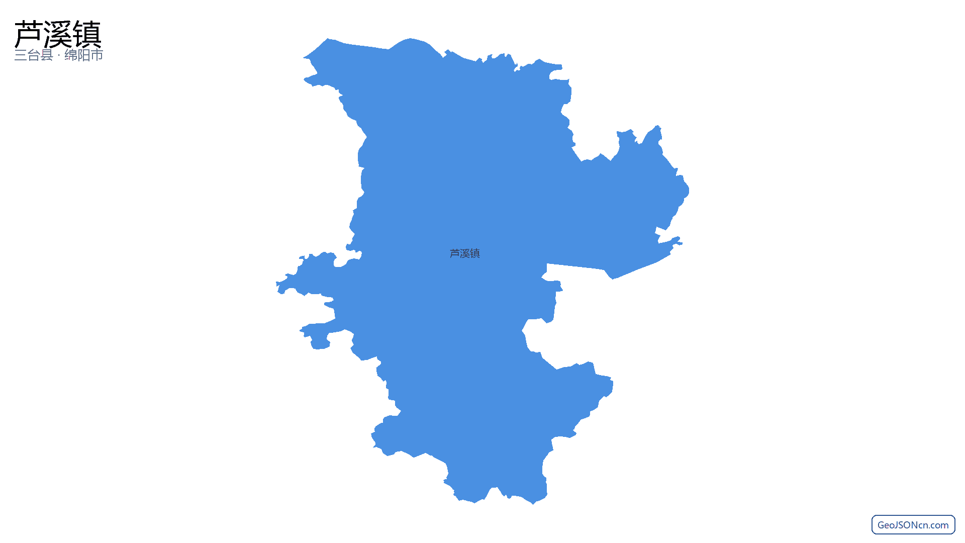 芦溪镇行政区划边界地图（三台县·绵阳市）,提供GeoJSON、SHP矢量边界数据下载及高清地图大图(PNG/JPG) - GeoJSONcn.com