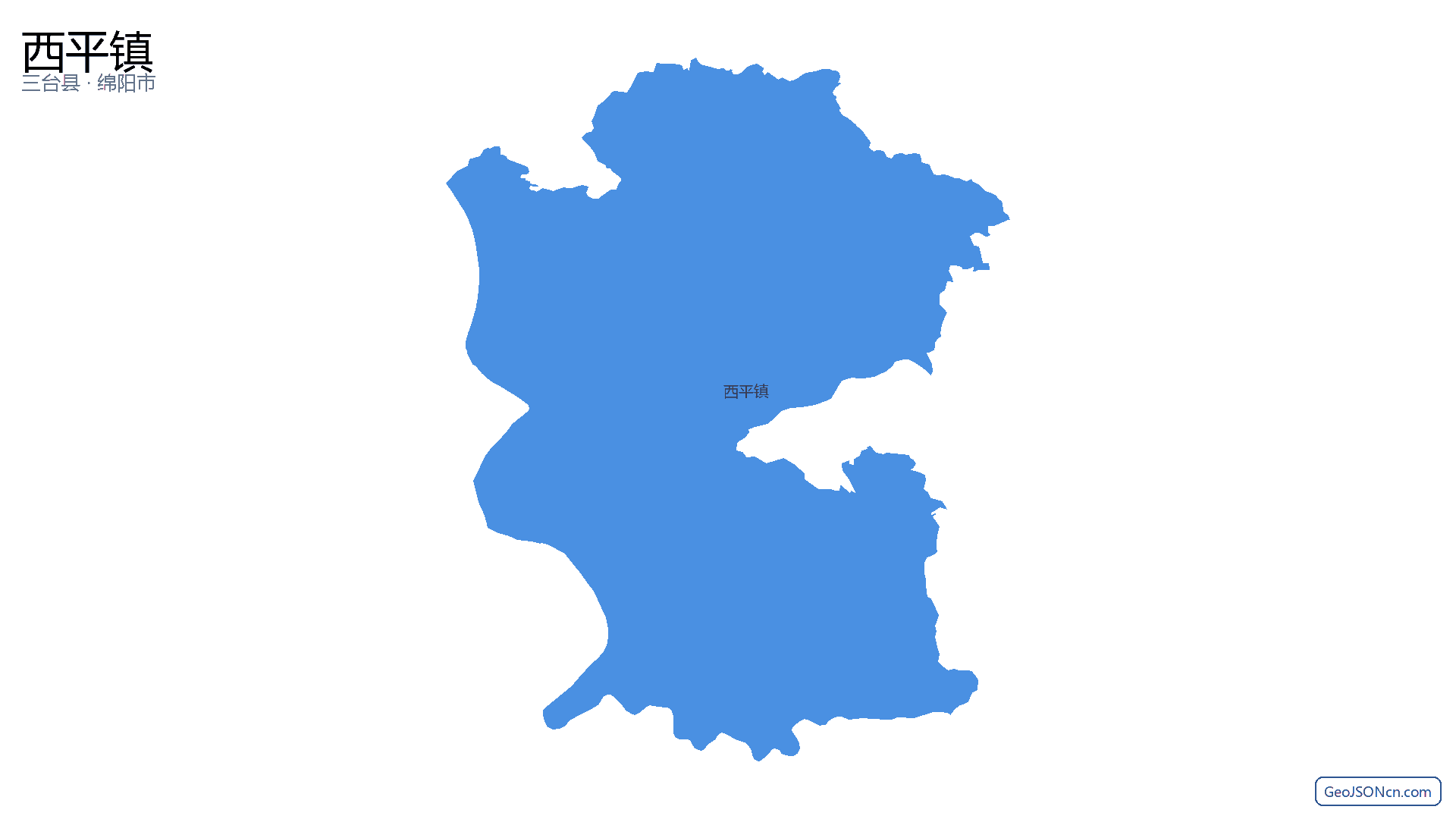 西平镇行政区划边界地图（三台县·绵阳市）,提供GeoJSON、SHP矢量边界数据下载及高清地图大图(PNG/JPG) - GeoJSONcn.com