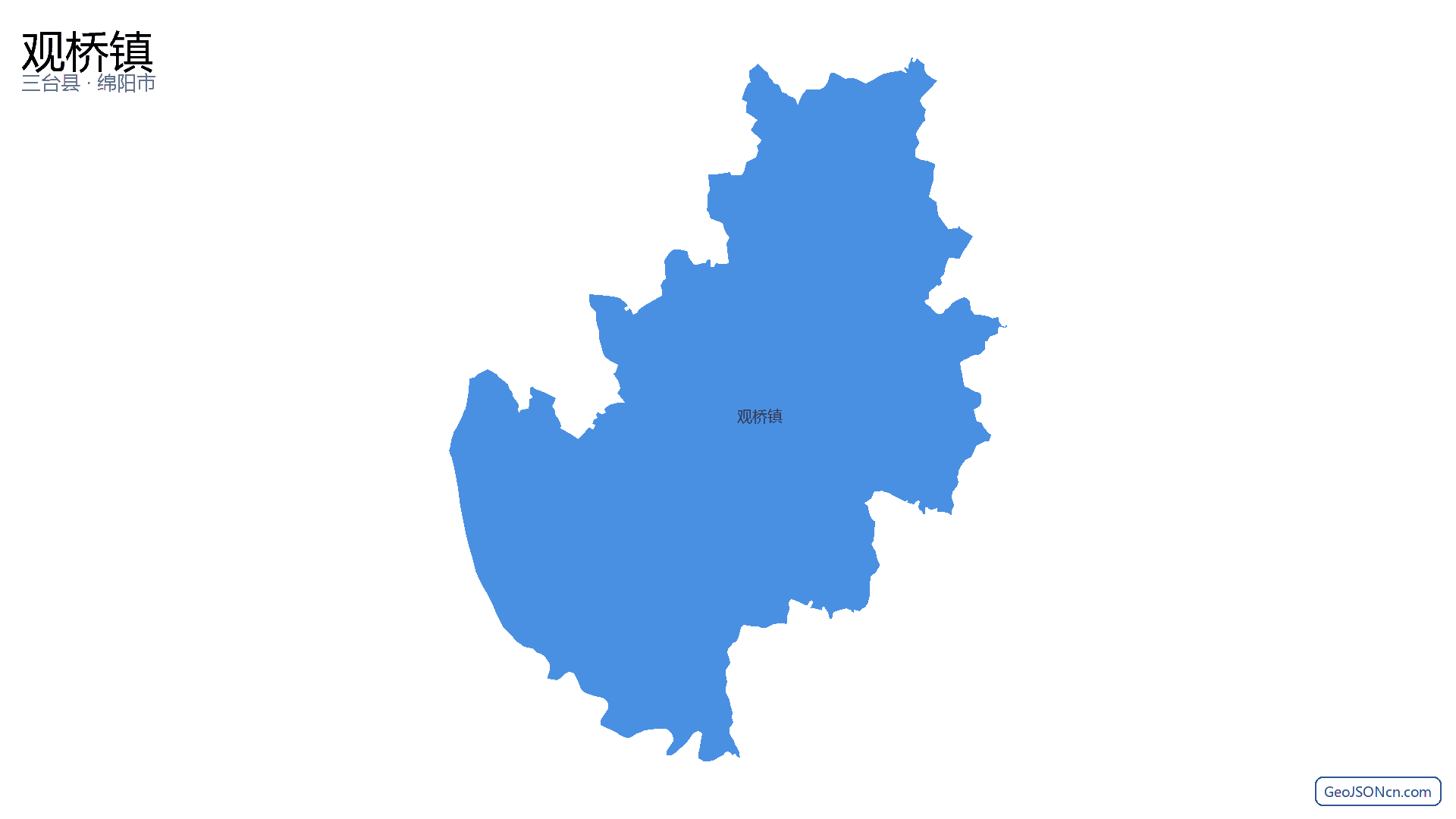 观桥镇行政区划边界地图(三台县·绵阳市),提供GeoJSON、SHP矢量边界数据下载及高清地图大图(PNG/JPG) - GeoJSONcn.com