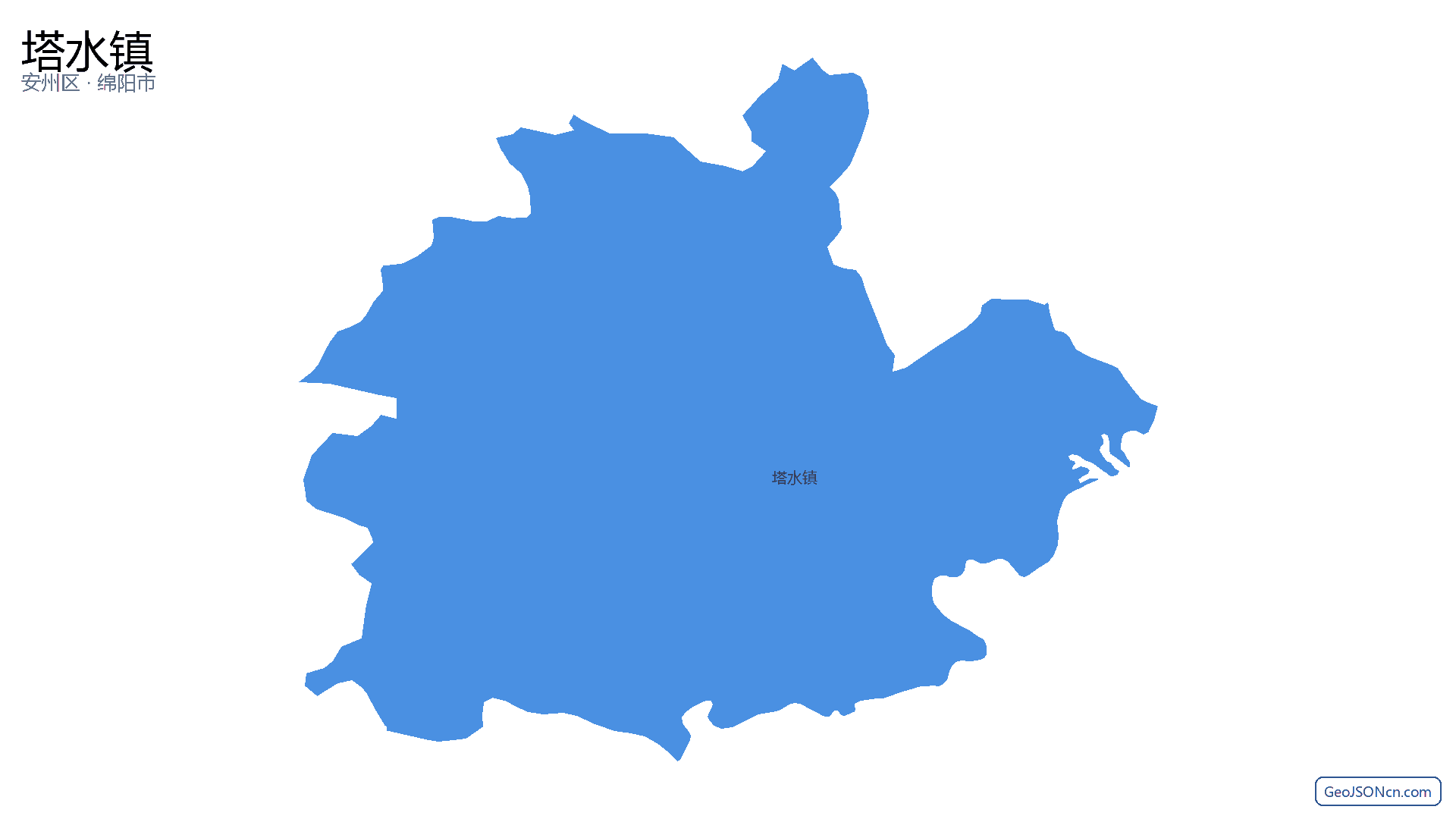 塔水镇行政区划边界地图(安州区·绵阳市),提供GeoJSON、SHP矢量边界数据下载及高清地图大图(PNG/JPG) - GeoJSONcn.com