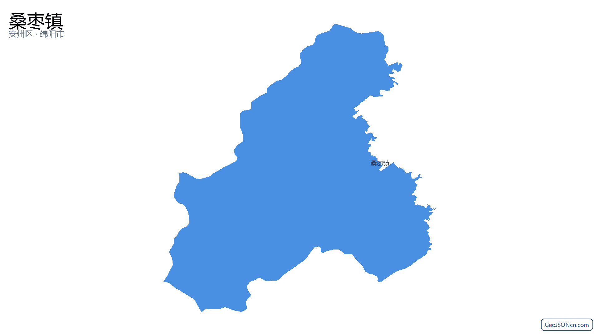 桑枣镇行政区划边界地图（安州区·绵阳市）,提供GeoJSON、SHP矢量边界数据下载及高清地图大图(PNG/JPG) - GeoJSONcn.com