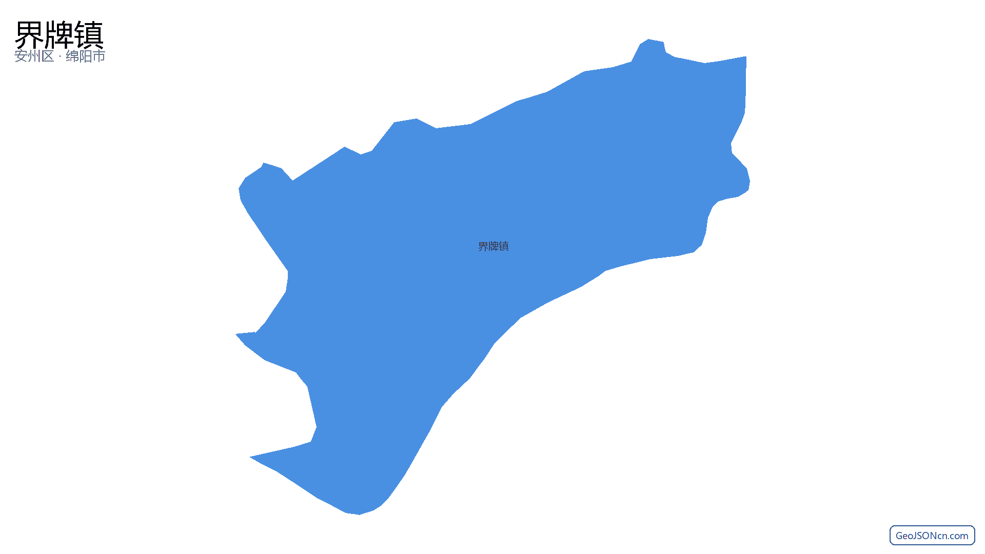 界牌镇行政区划边界地图（安州区·绵阳市）,提供GeoJSON、SHP矢量边界数据下载及高清地图大图(PNG/JPG) - GeoJSONcn.com