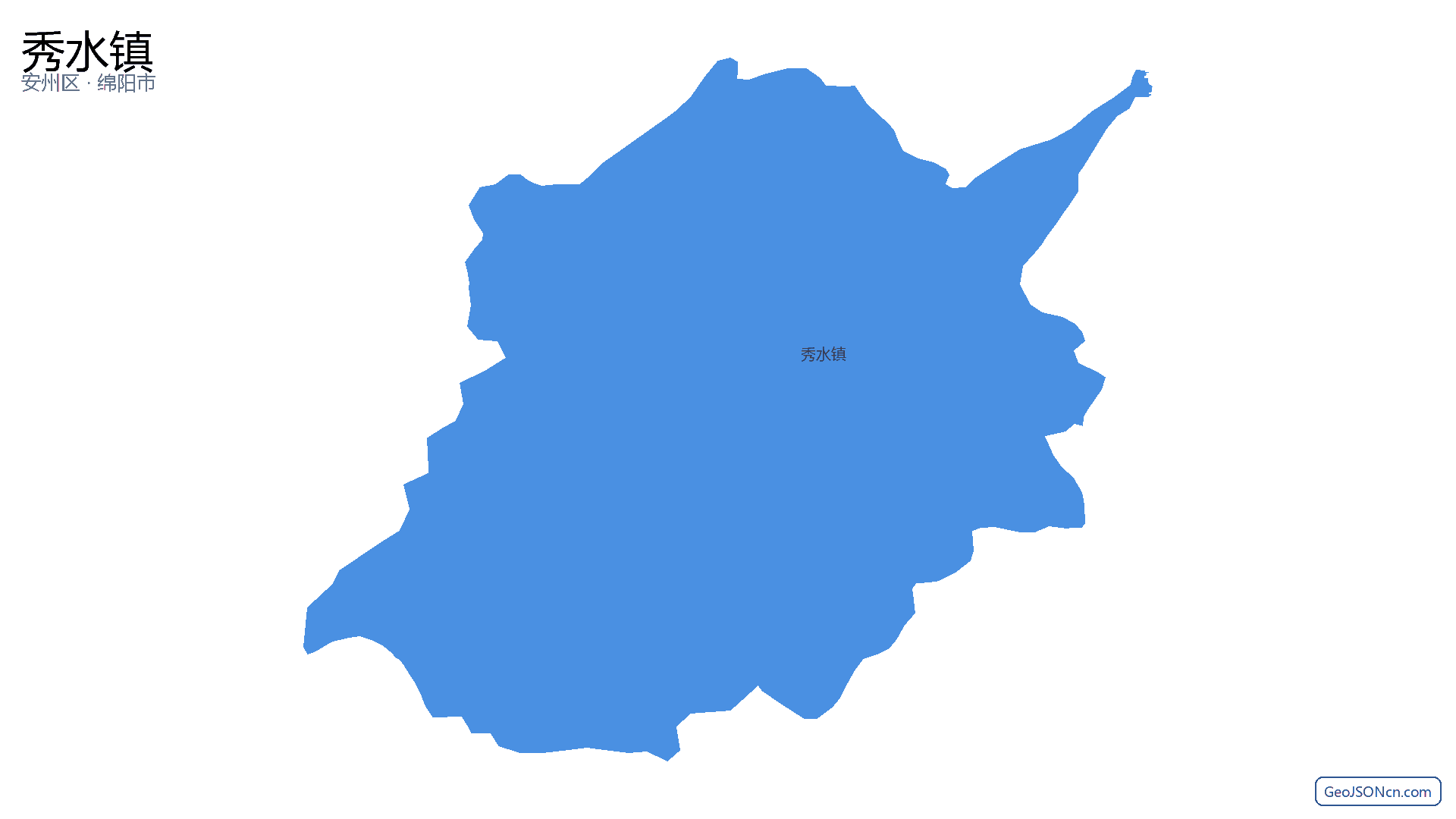 秀水镇行政区划边界地图(安州区·绵阳市),提供GeoJSON、SHP矢量边界数据下载及高清地图大图(PNG/JPG) - GeoJSONcn.com