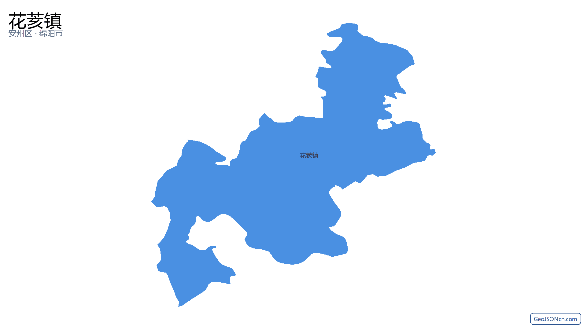 花荄镇行政区划边界地图（安州区·绵阳市）,提供GeoJSON、SHP矢量边界数据下载及高清地图大图(PNG/JPG) - GeoJSONcn.com