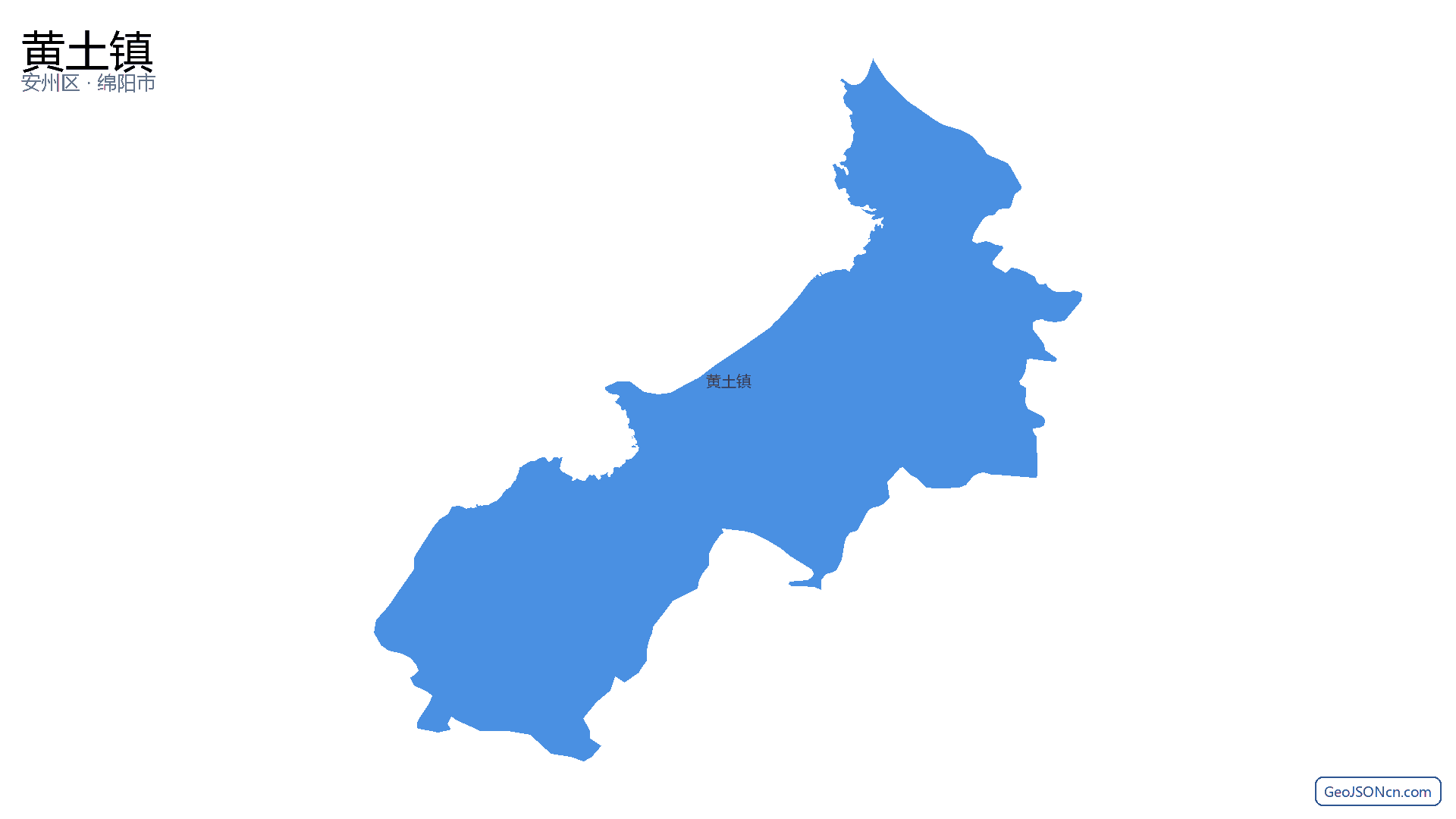 黄土镇行政区划边界地图（安州区·绵阳市）,提供GeoJSON、SHP矢量边界数据下载及高清地图大图(PNG/JPG) - GeoJSONcn.com