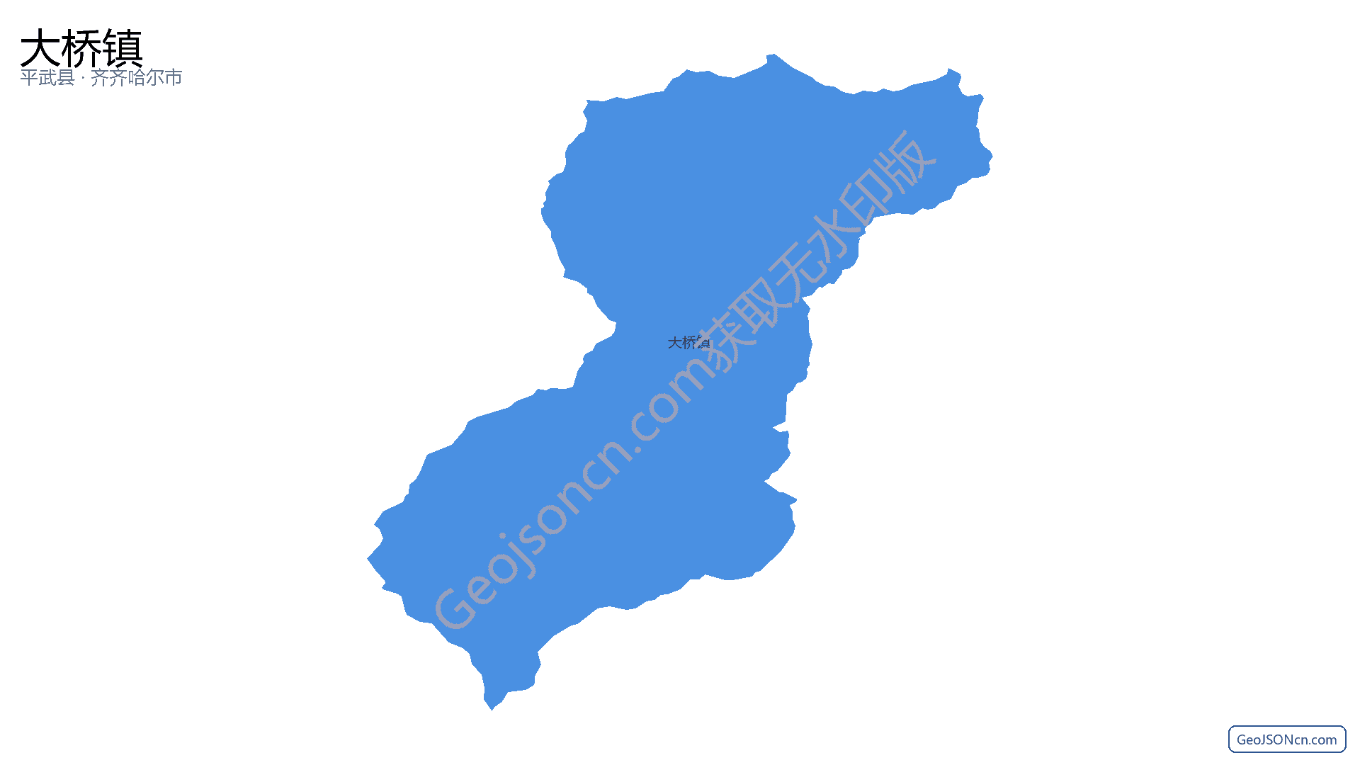 大桥镇行政区划边界地图（平武县·绵阳市）,提供GeoJSON、SHP矢量边界数据下载及高清地图大图(PNG/JPG) - GeoJSONcn.com