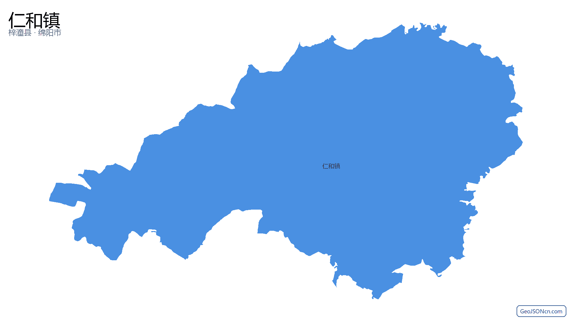仁和镇行政区划边界地图（梓潼县·绵阳市）,提供GeoJSON、SHP矢量边界数据下载及高清地图大图(PNG/JPG) - GeoJSONcn.com