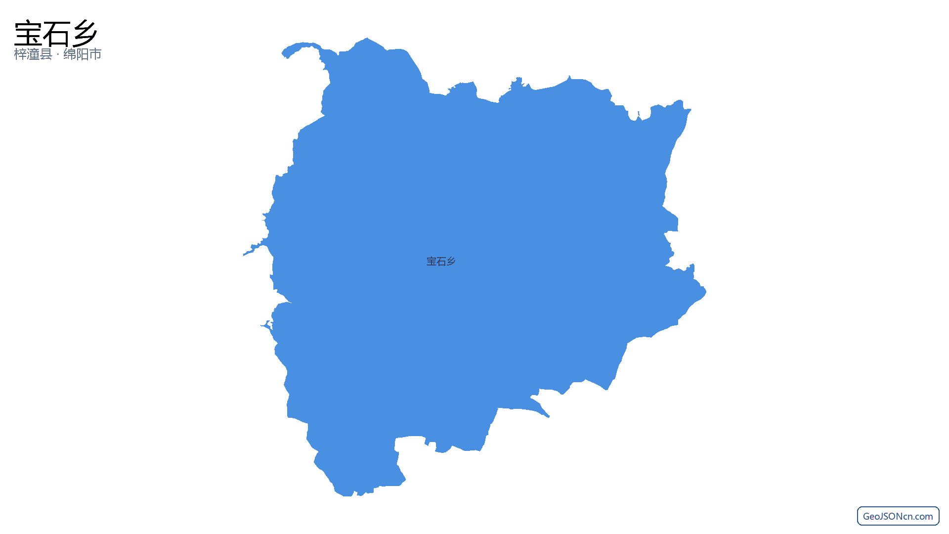 宝石乡行政区划边界地图（梓潼县·绵阳市）,提供GeoJSON、SHP矢量边界数据下载及高清地图大图(PNG/JPG) - GeoJSONcn.com