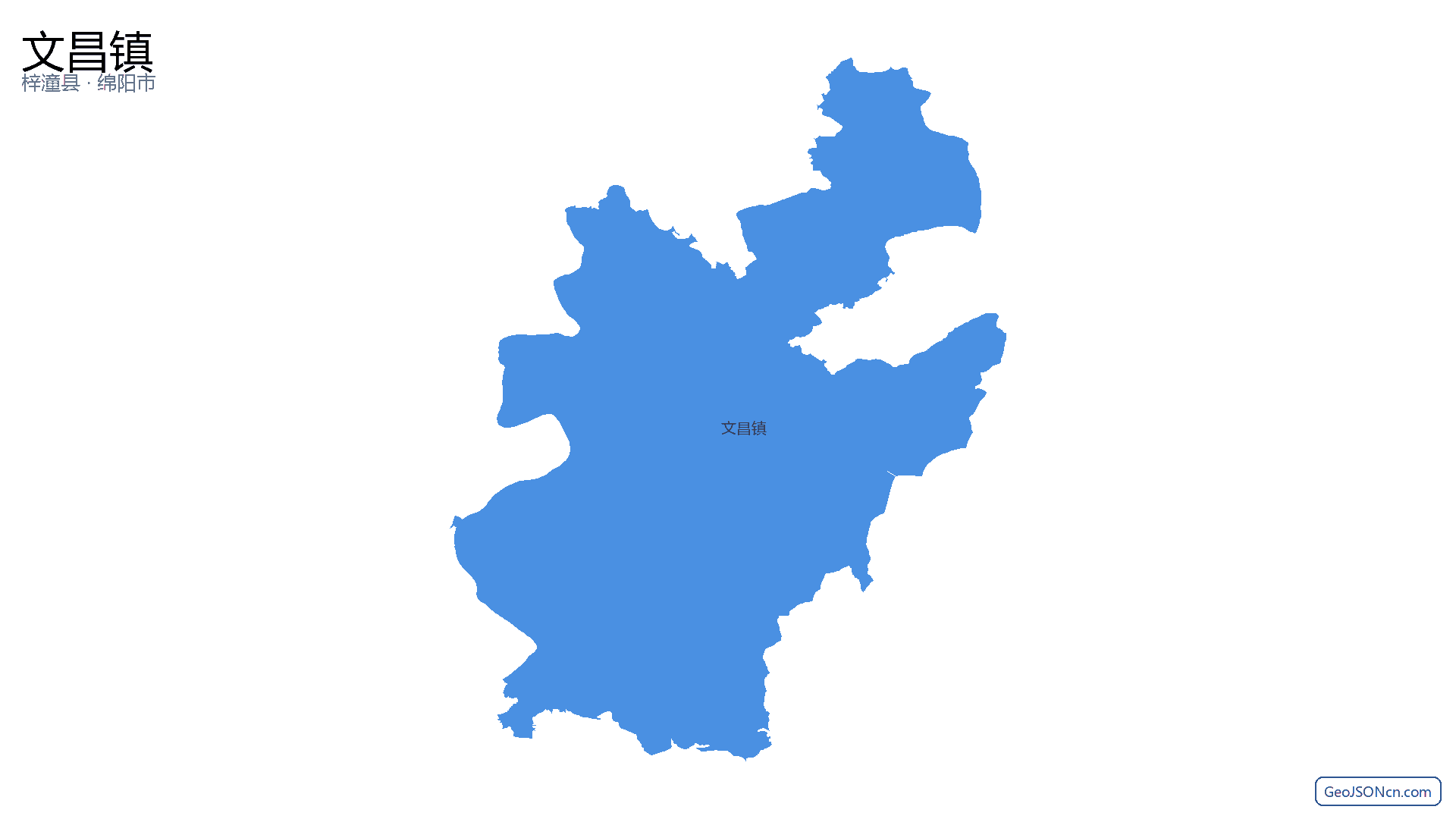文昌镇行政区划边界地图（梓潼县·绵阳市）,提供GeoJSON、SHP矢量边界数据下载及高清地图大图(PNG/JPG) - GeoJSONcn.com