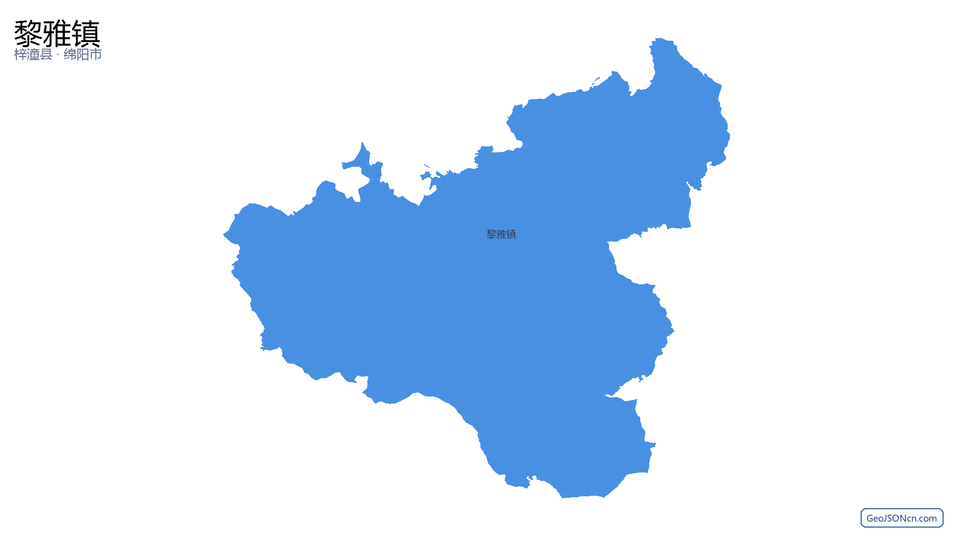 黎雅镇行政区划边界地图(梓潼县·绵阳市),提供GeoJSON、SHP矢量边界数据下载及高清地图大图(PNG/JPG) - GeoJSONcn.com
