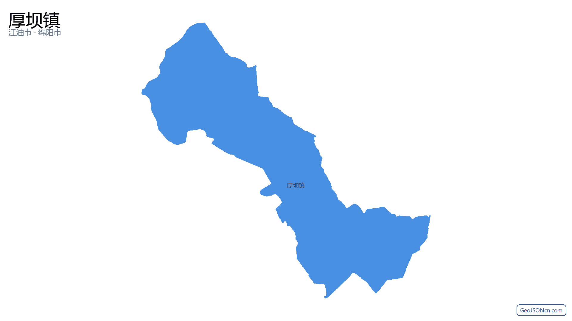 厚坝镇行政区划边界地图（江油市·绵阳市）,提供GeoJSON、SHP矢量边界数据下载及高清地图大图(PNG/JPG) - GeoJSONcn.com