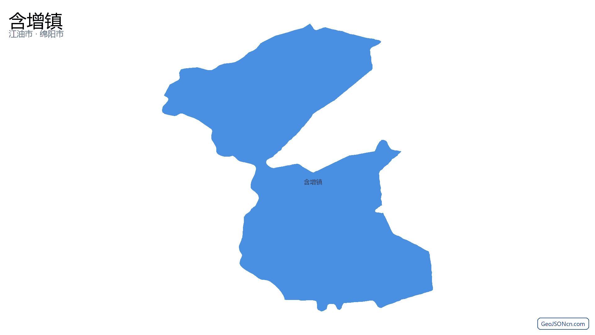 含增镇行政区划边界地图（江油市·绵阳市）,提供GeoJSON、SHP矢量边界数据下载及高清地图大图(PNG/JPG) - GeoJSONcn.com