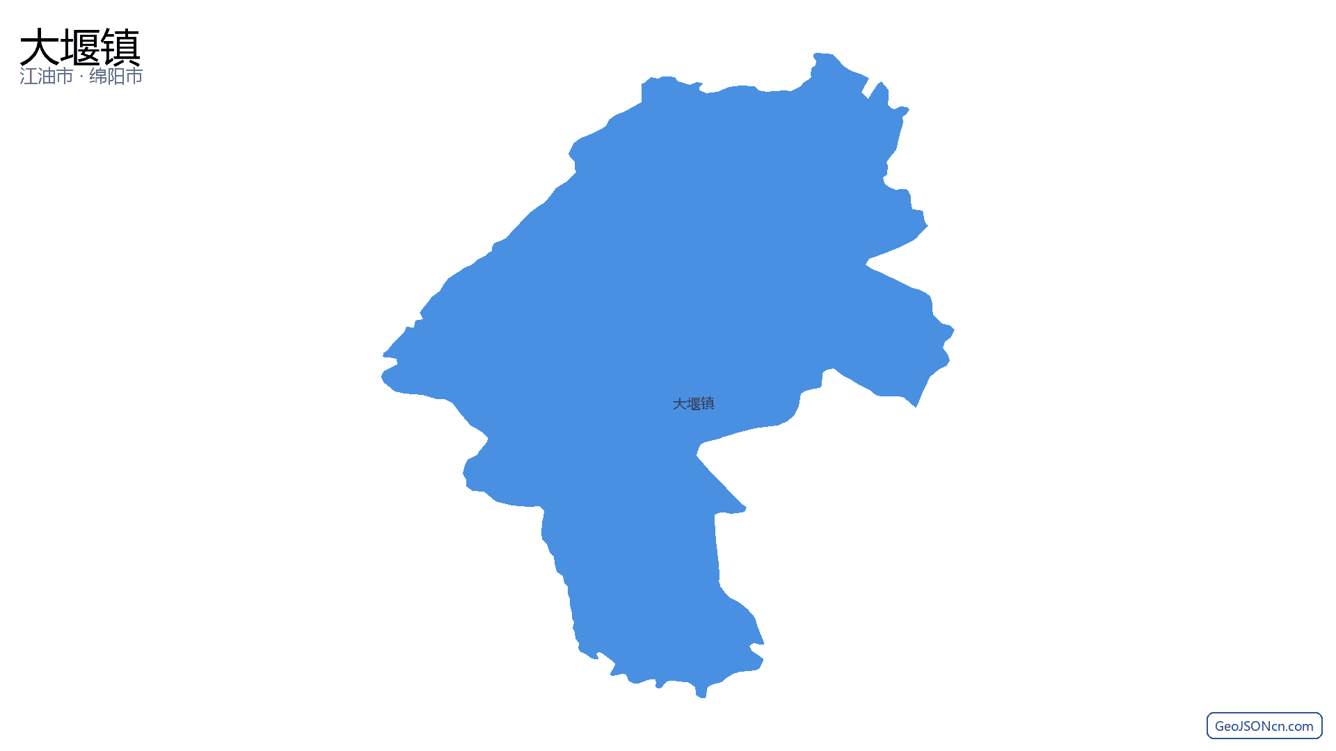 大堰镇行政区划边界地图（江油市·绵阳市）,提供GeoJSON、SHP矢量边界数据下载及高清地图大图(PNG/JPG) - GeoJSONcn.com