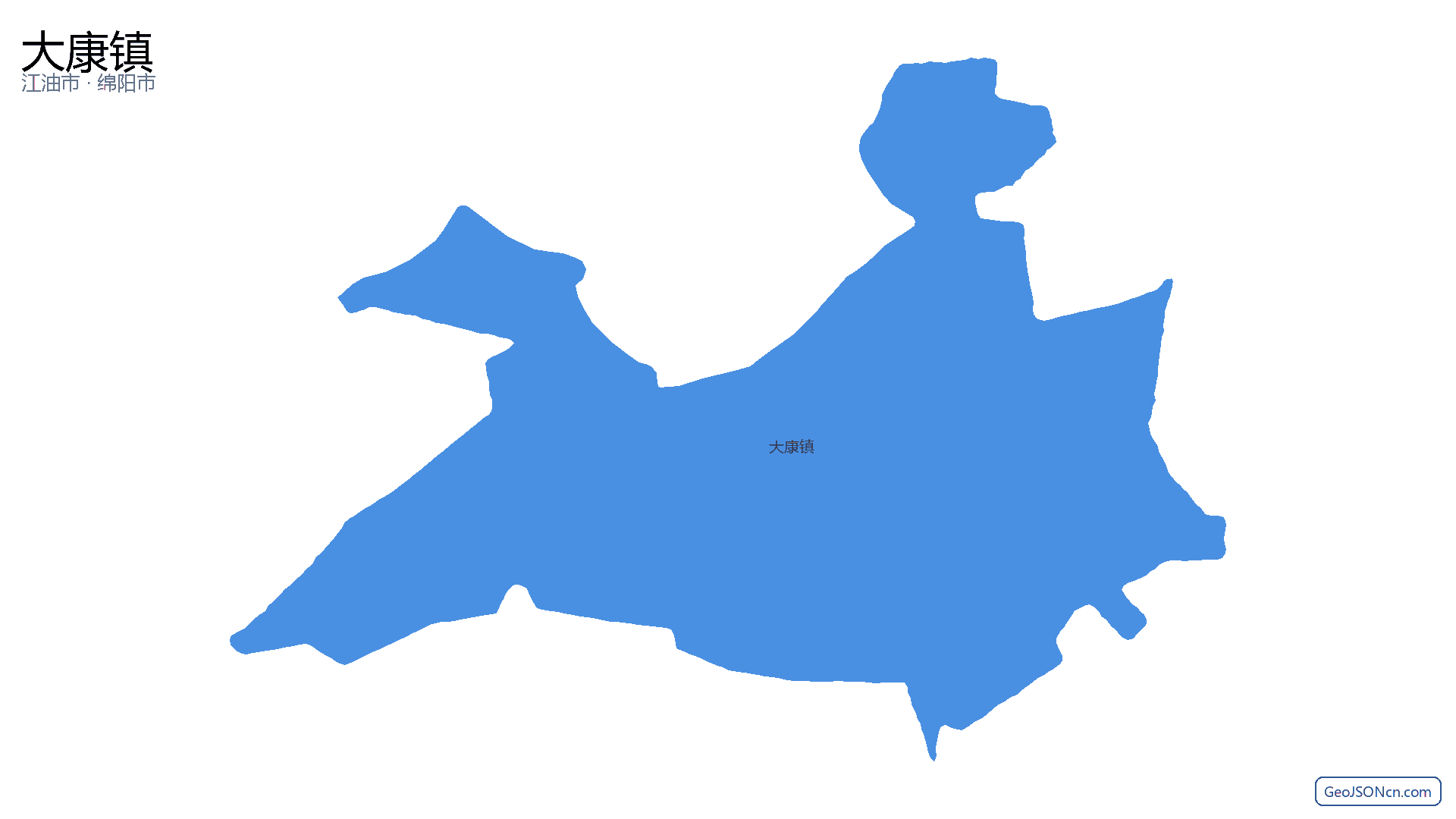 大康镇行政区划边界地图（江油市·绵阳市）,提供GeoJSON、SHP矢量边界数据下载及高清地图大图(PNG/JPG) - GeoJSONcn.com