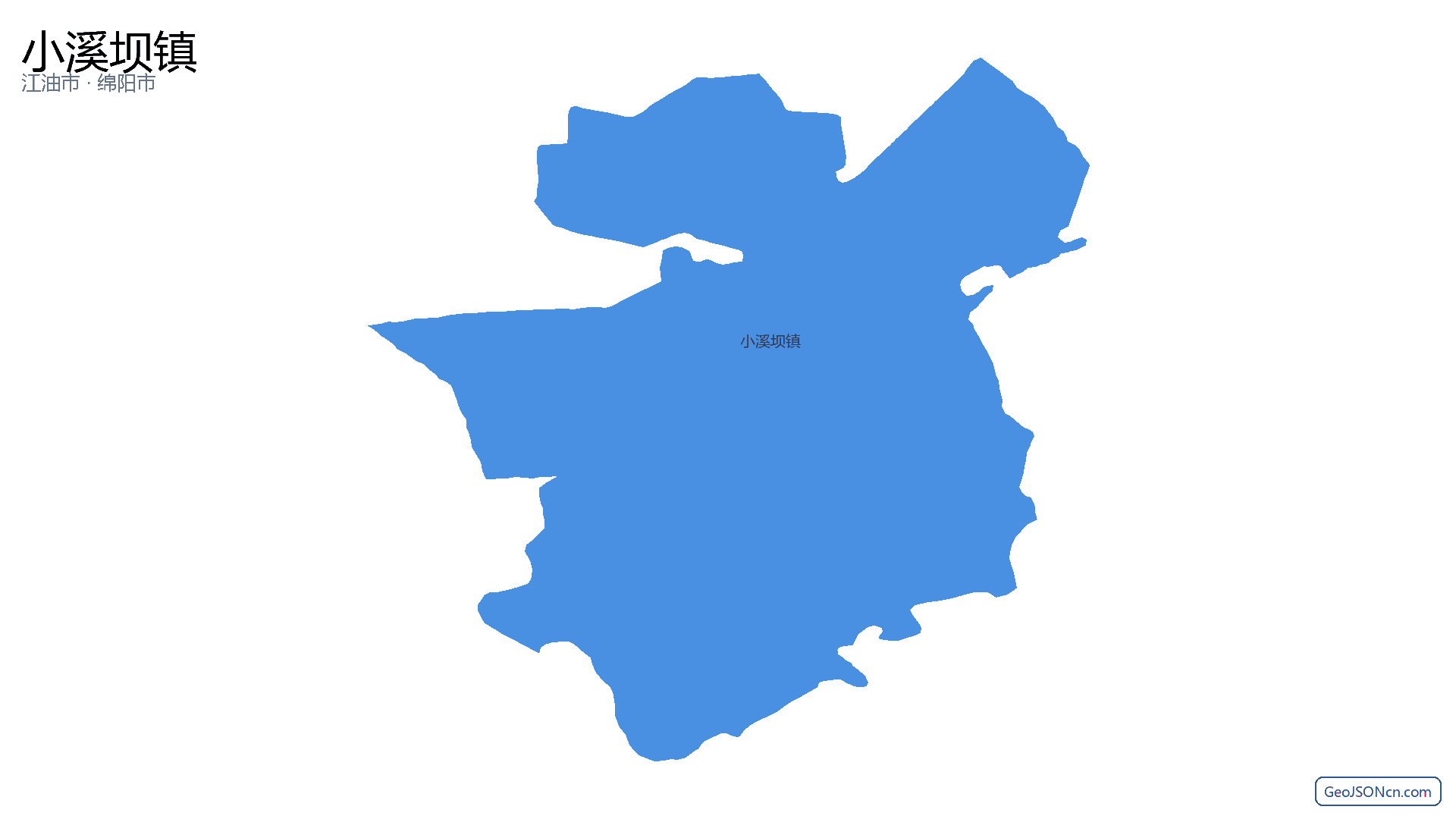 小溪坝镇行政区划边界地图(江油市·绵阳市),提供GeoJSON、SHP矢量边界数据下载及高清地图大图(PNG/JPG) - GeoJSONcn.com