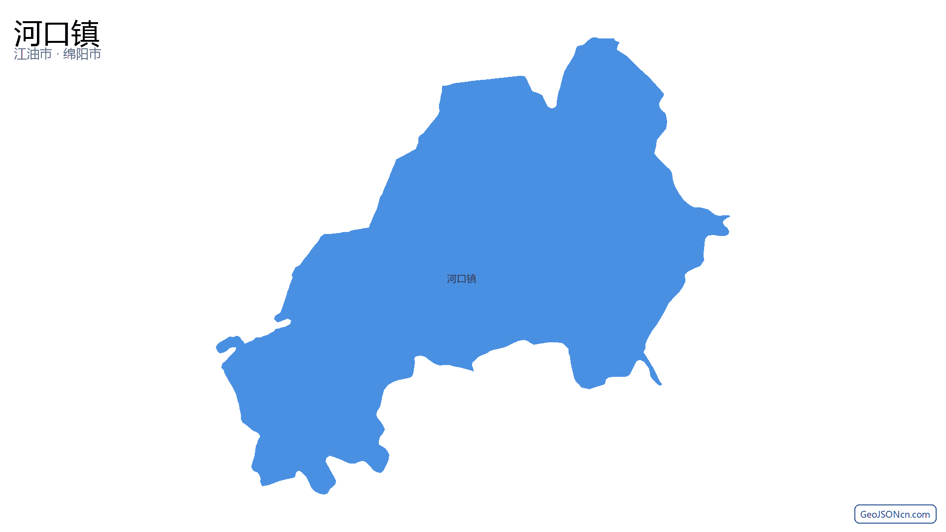 河口镇行政区划边界地图（江油市·绵阳市）,提供GeoJSON、SHP矢量边界数据下载及高清地图大图(PNG/JPG) - GeoJSONcn.com