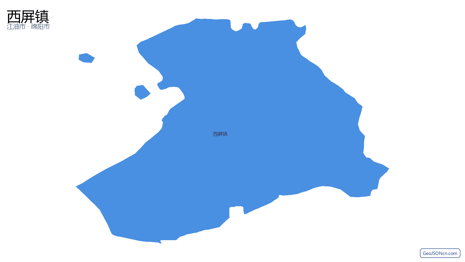 西屏镇行政区划边界地图（江油市·绵阳市）,提供GeoJSON、SHP矢量边界数据下载及高清地图大图(PNG/JPG) - GeoJSONcn.com