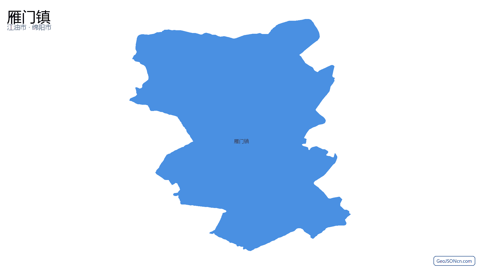 雁门镇行政区划边界地图（江油市·绵阳市）,提供GeoJSON、SHP矢量边界数据下载及高清地图大图(PNG/JPG) - GeoJSONcn.com