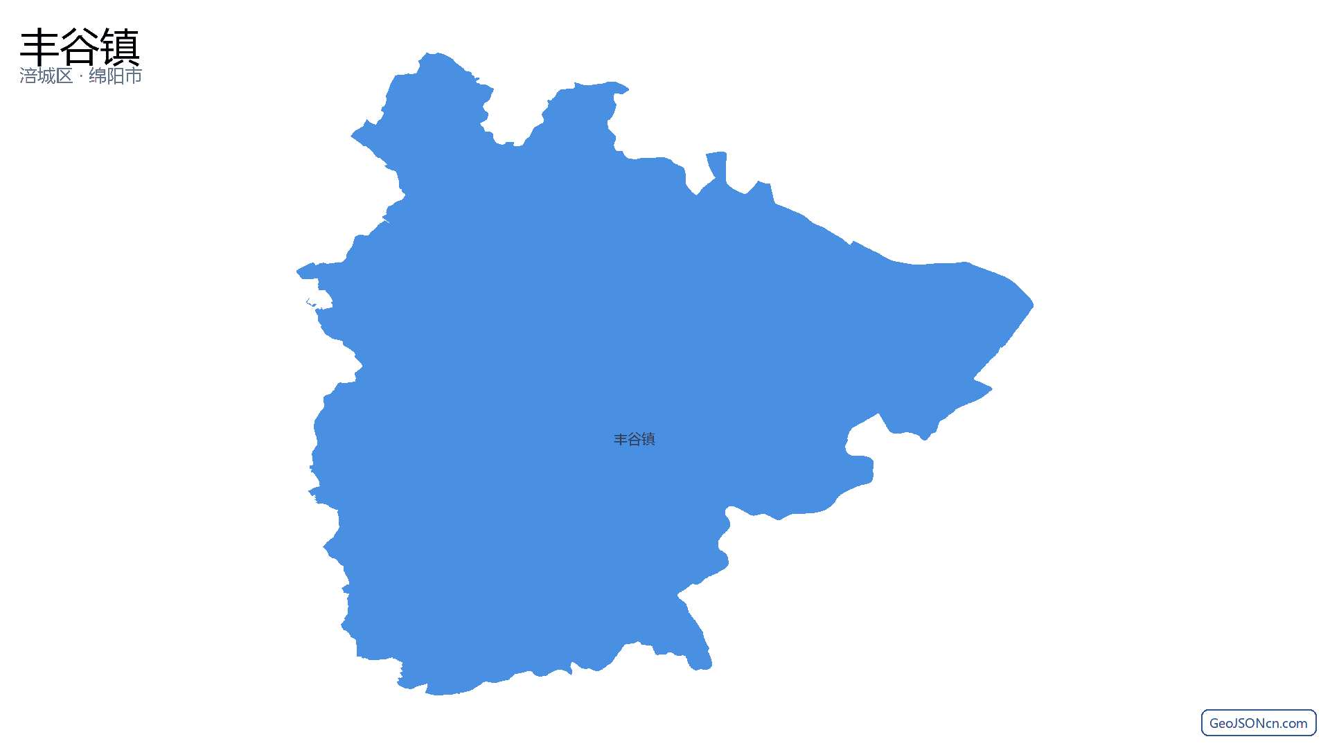 丰谷镇行政区划边界地图(涪城区·绵阳市),提供GeoJSON、SHP矢量边界数据下载及高清地图大图(PNG/JPG) - GeoJSONcn.com