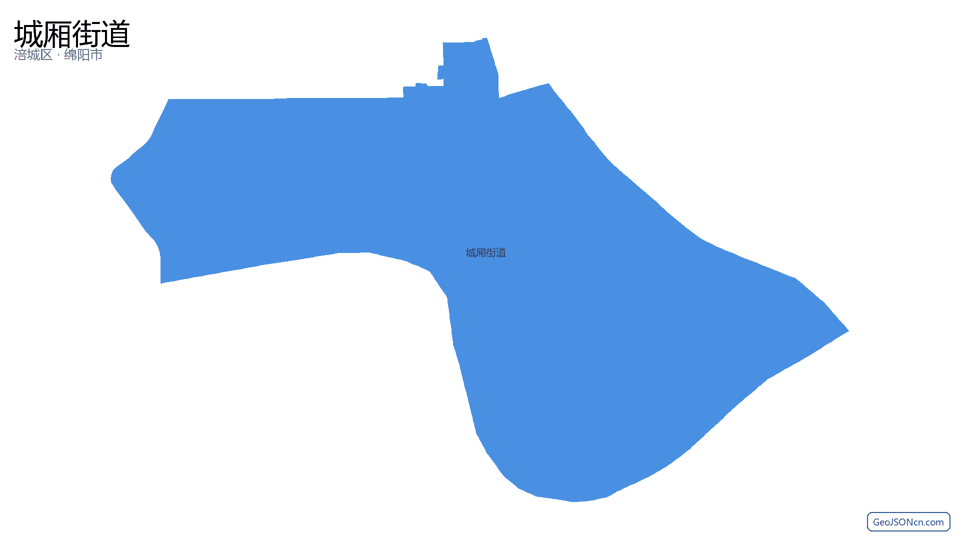 城厢街道行政区划边界地图（涪城区·绵阳市）,提供GeoJSON、SHP矢量边界数据下载及高清地图大图(PNG/JPG) - GeoJSONcn.com