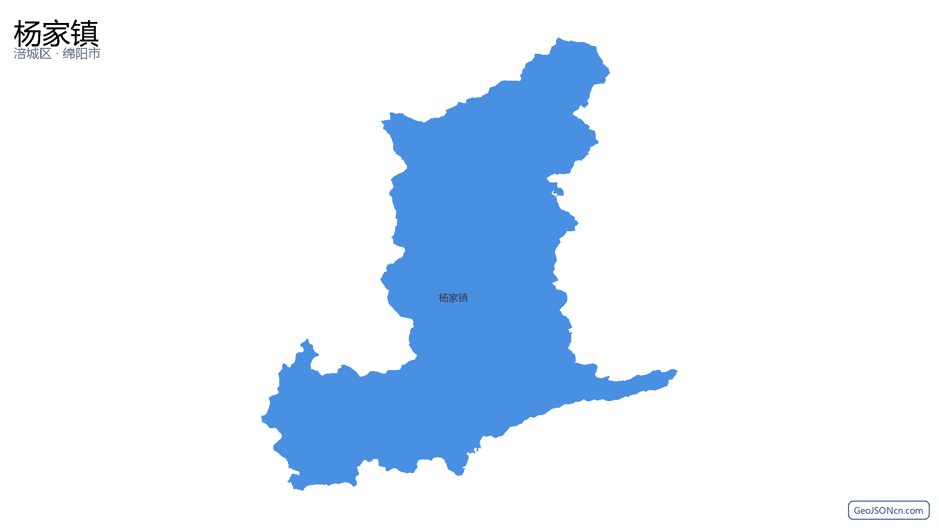 杨家镇行政区划边界地图(涪城区·绵阳市),提供GeoJSON、SHP矢量边界数据下载及高清地图大图(PNG/JPG) - GeoJSONcn.com