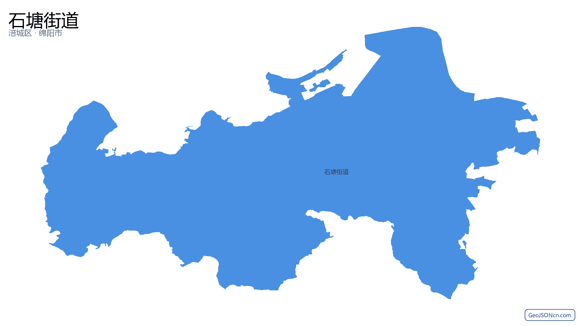 石塘街道行政区划边界地图（涪城区·绵阳市）,提供GeoJSON、SHP矢量边界数据下载及高清地图大图(PNG/JPG) - GeoJSONcn.com