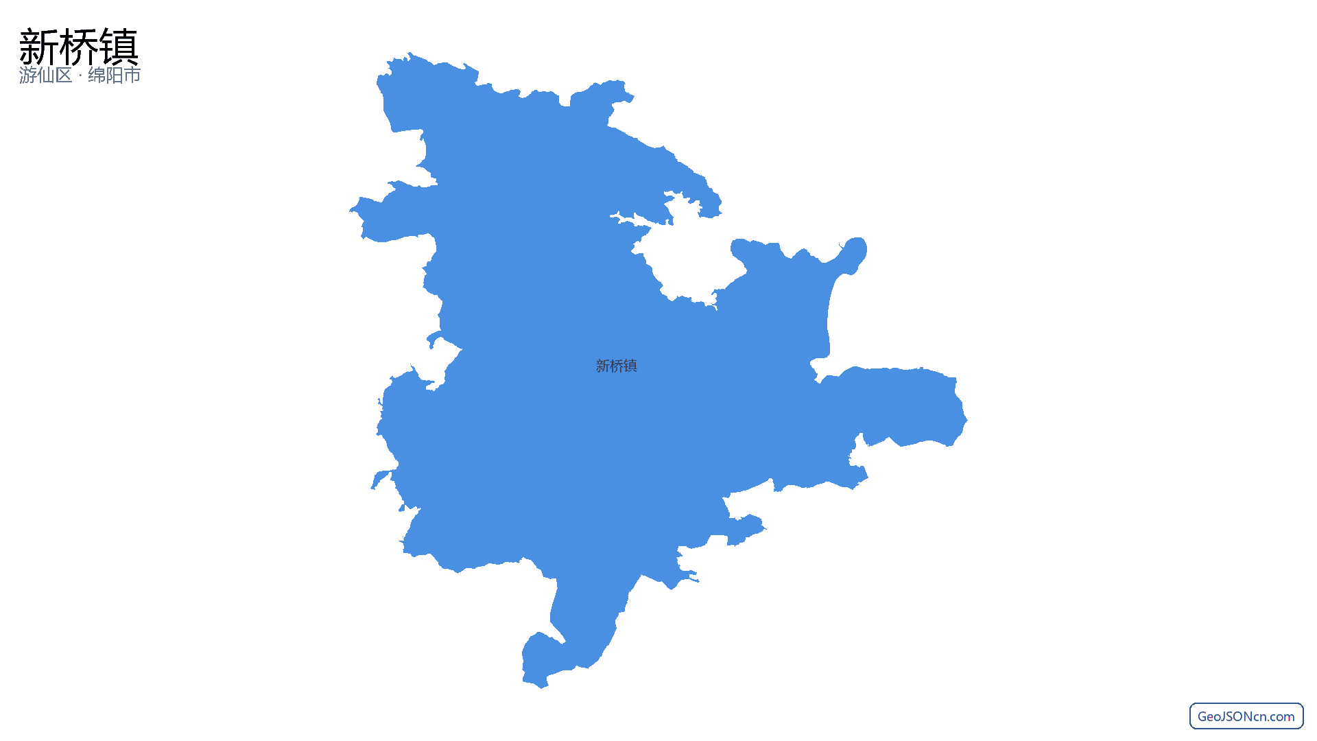 新桥镇行政区划边界地图(游仙区·绵阳市),提供GeoJSON、SHP矢量边界数据下载及高清地图大图(PNG/JPG) - GeoJSONcn.com