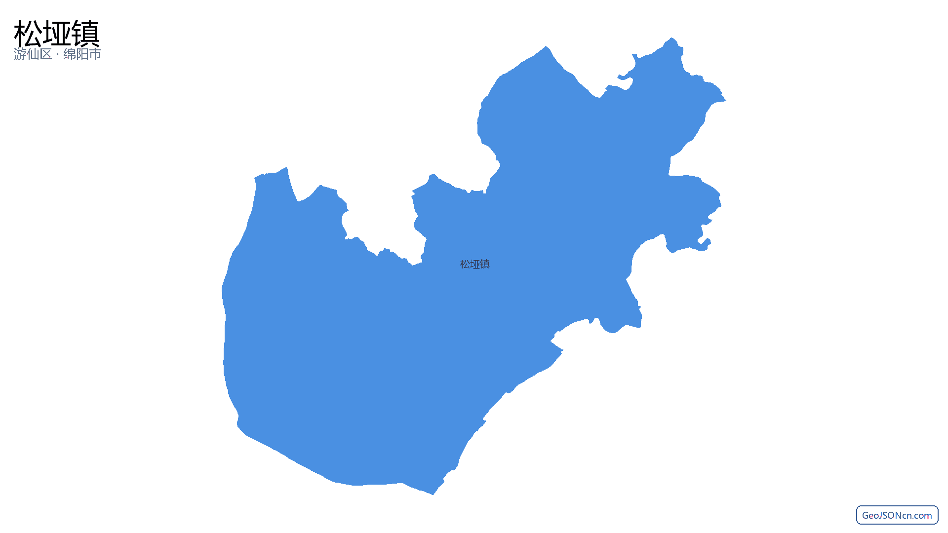 松垭镇行政区划边界地图（游仙区·绵阳市）,提供GeoJSON、SHP矢量边界数据下载及高清地图大图(PNG/JPG) - GeoJSONcn.com