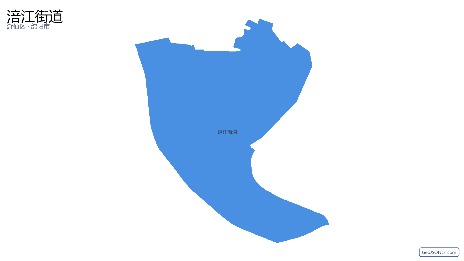 涪江街道行政区划边界地图(游仙区·绵阳市),提供GeoJSON、SHP矢量边界数据下载及高清地图大图(PNG/JPG) - GeoJSONcn.com